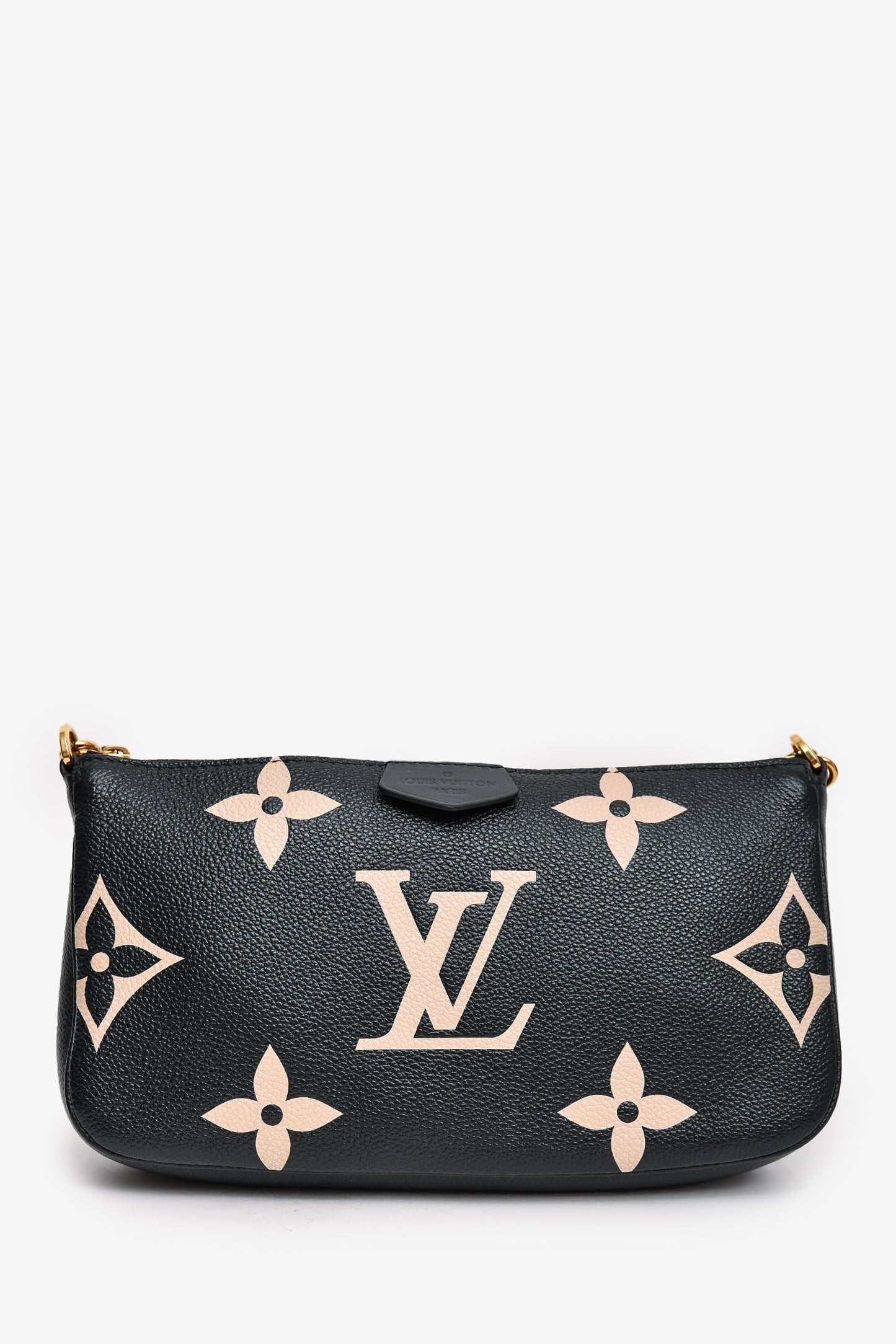 Louis Vuitton Black Leather Empreinte Monogram Giant Multi Pochette Crossbody
