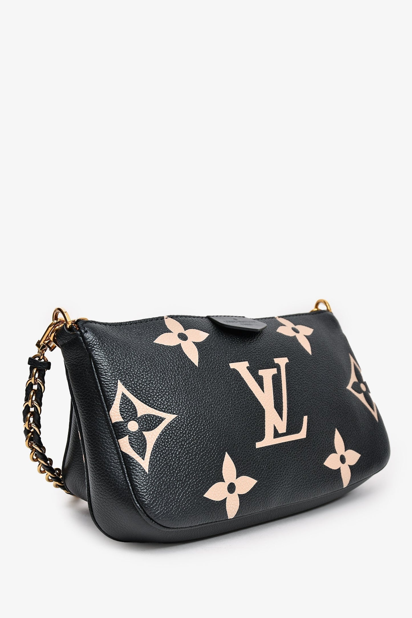 Louis Vuitton Black Leather Empreinte Monogram Giant Multi Pochette Crossbody