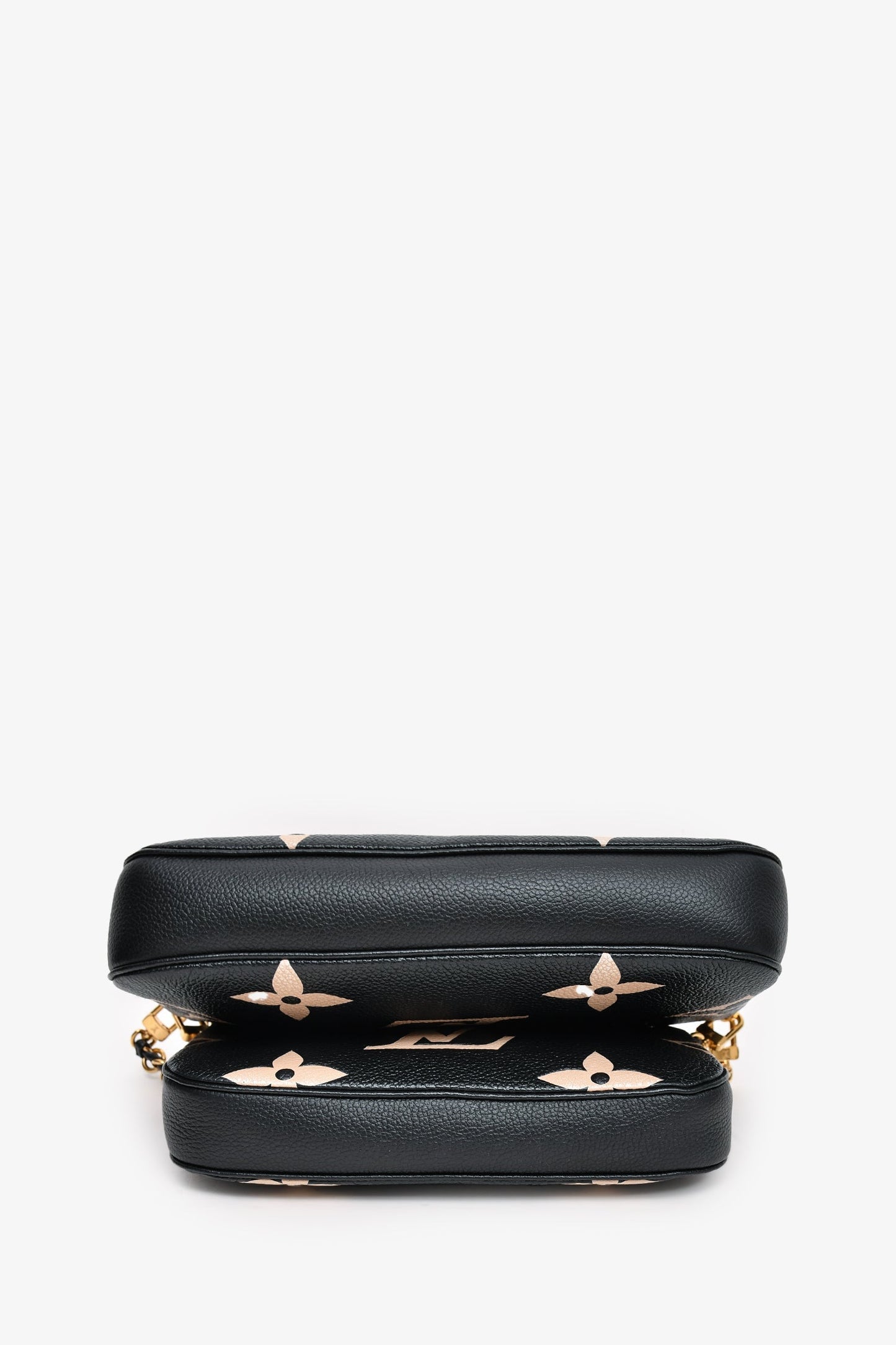 Louis Vuitton Black Leather Empreinte Monogram Giant Multi Pochette Crossbody