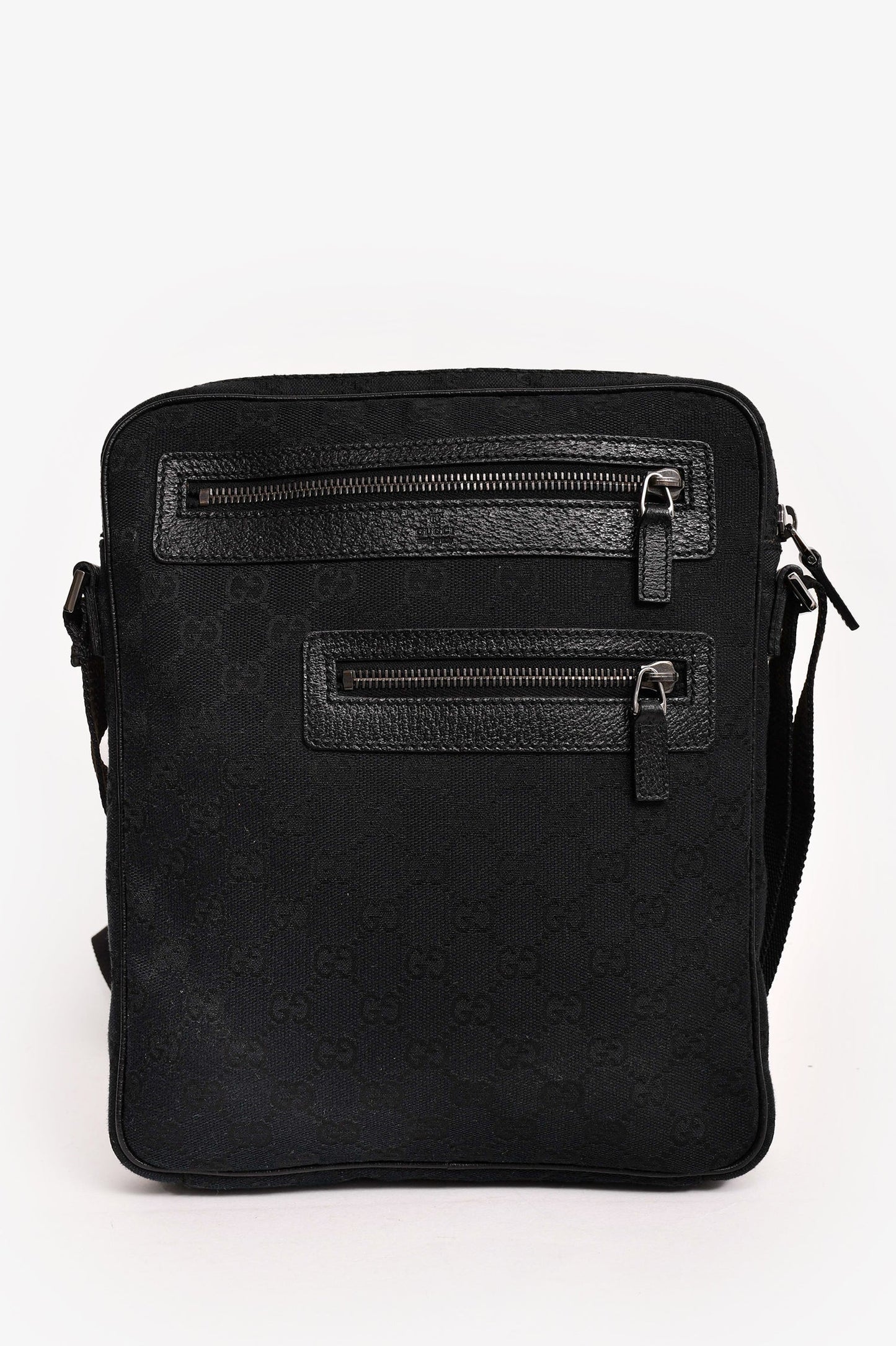 Gucci Black GG Supreme Canvas Messenger Bag