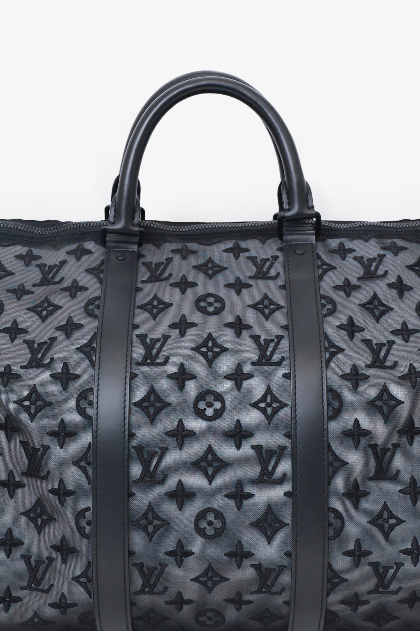 Louis Vuitton Black Mesh Keepall Bandouliere 50