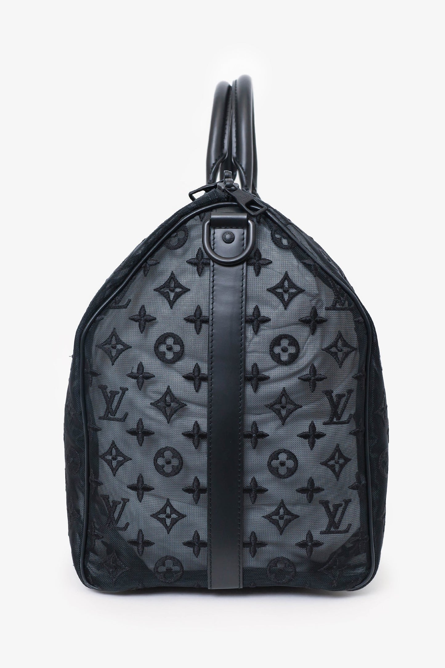 Louis Vuitton Black Mesh Keepall Bandouliere 50