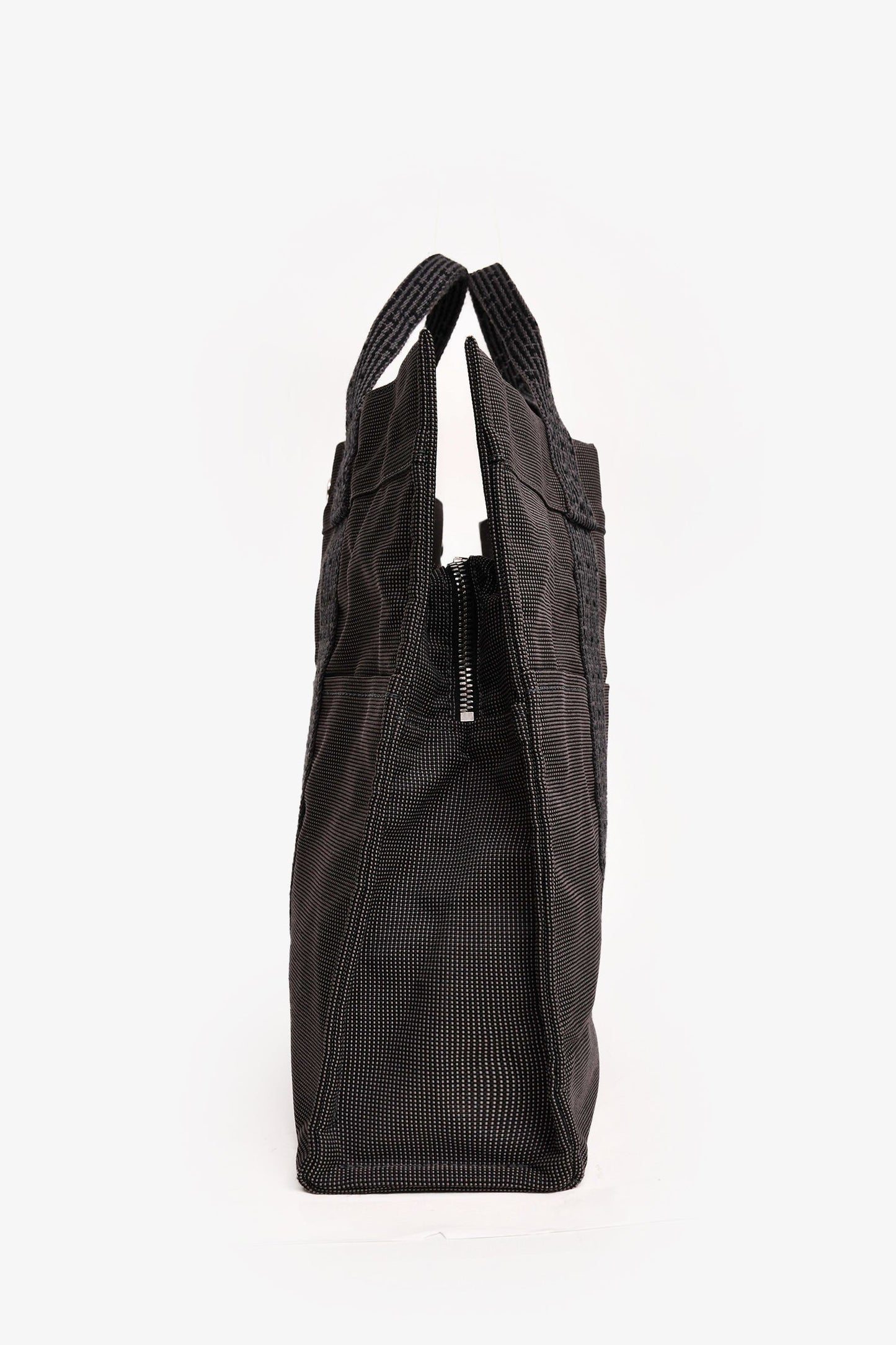 Hermes Grey Patterned Toile 'Herline' MM Tote