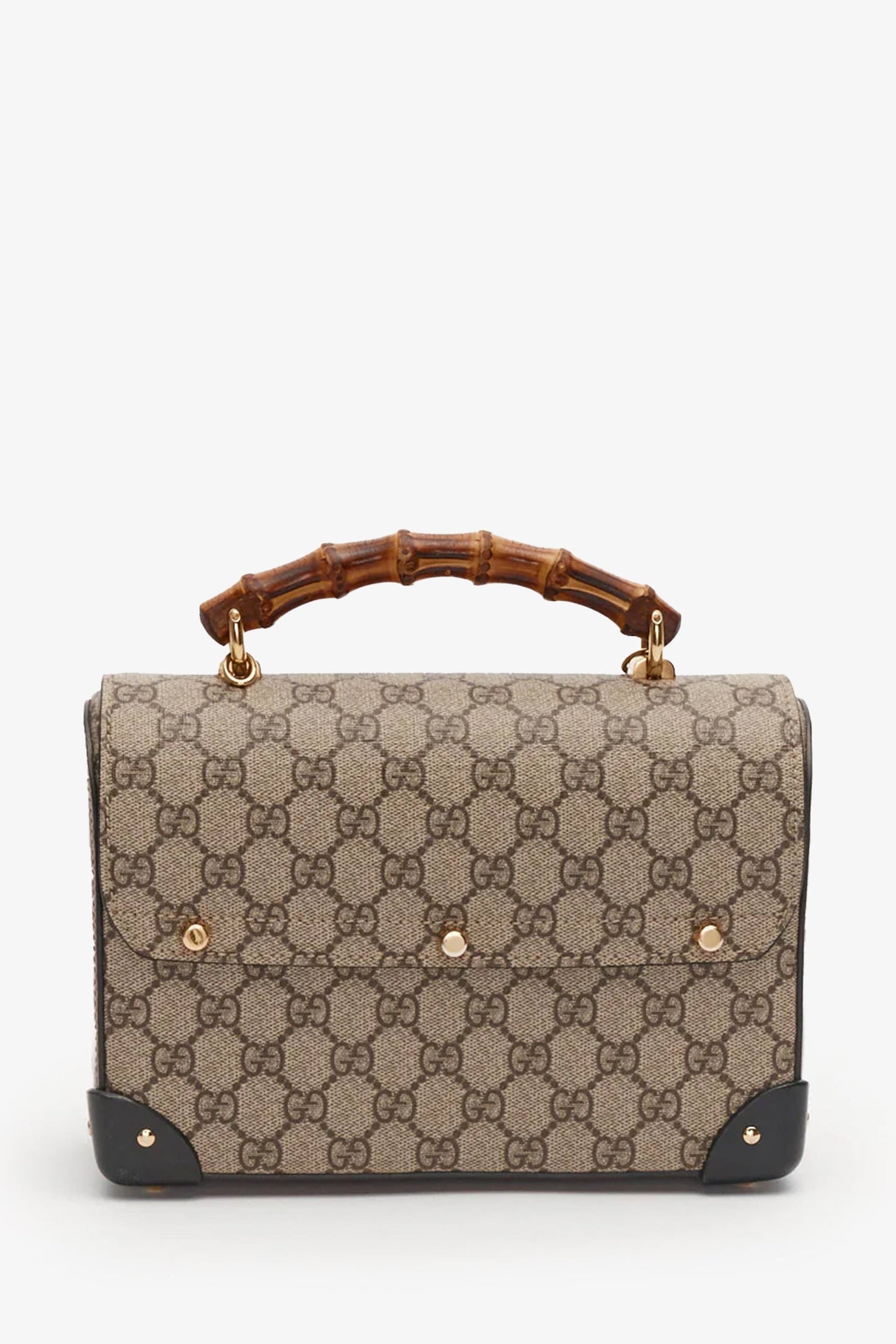 Gucci Monogram Bamboo Padlock Top Handle Bag