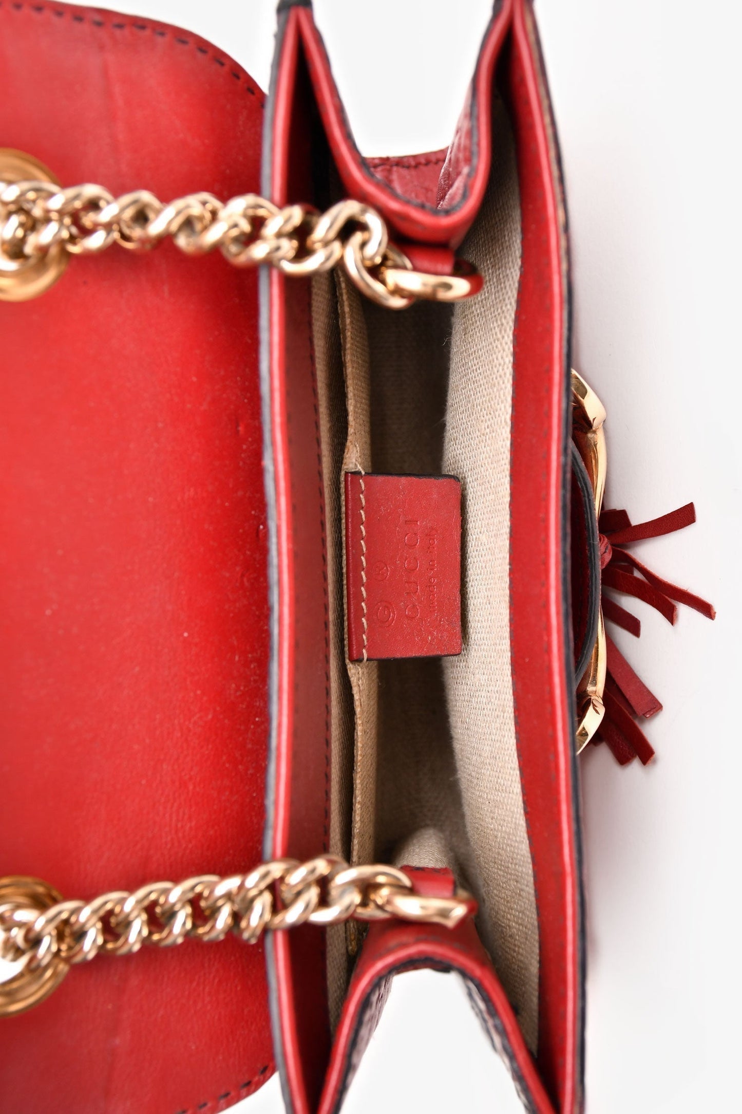Gucci Burgundy Guccisima Leather 'Emily' Chain Crossbody