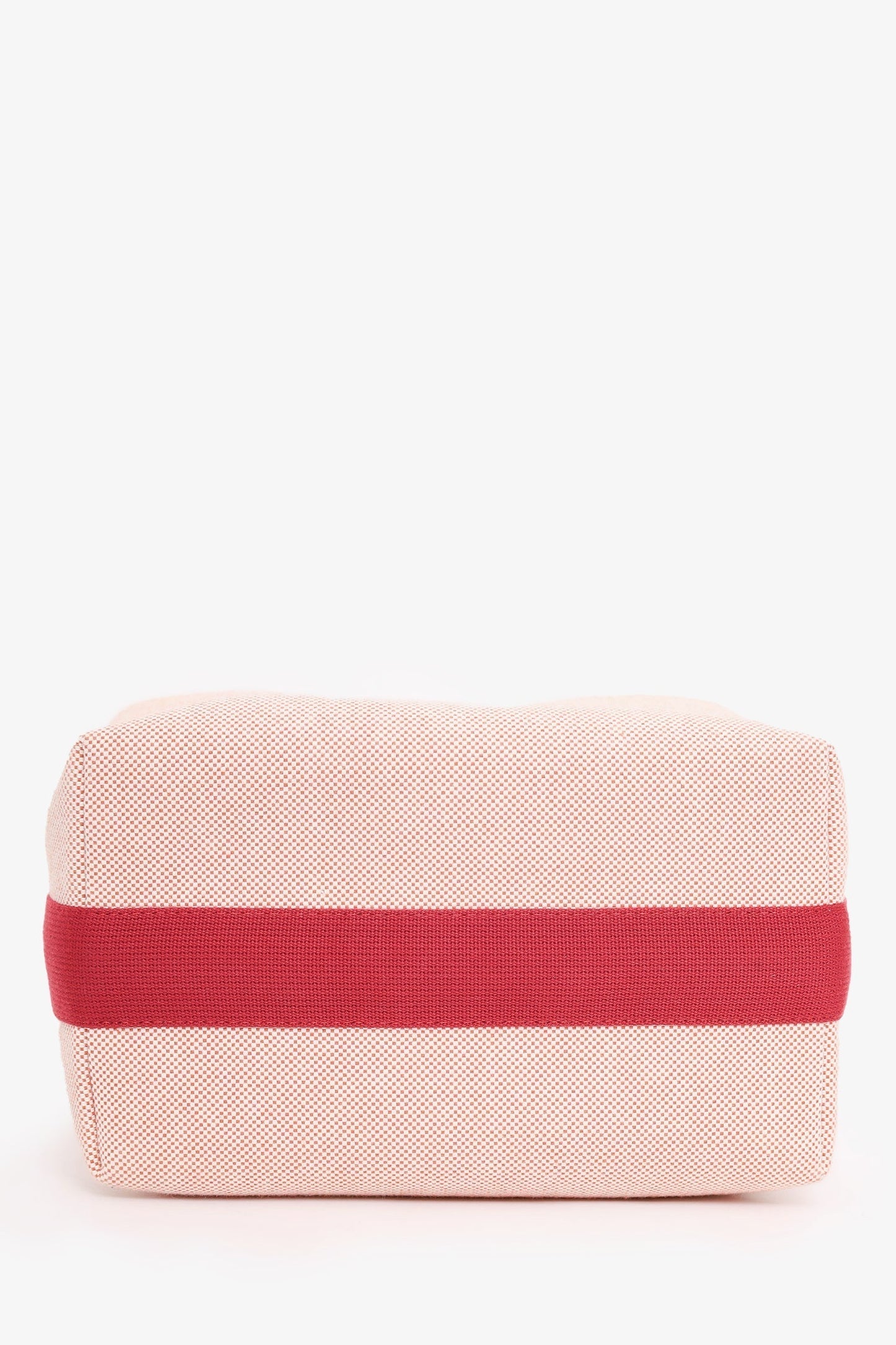 Hermes Red/Beige Canvas Large Bride-A-Brac Pouch