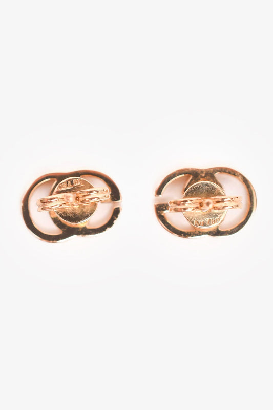 Gucci 18K Yellow Gold Running G Stud Earrings