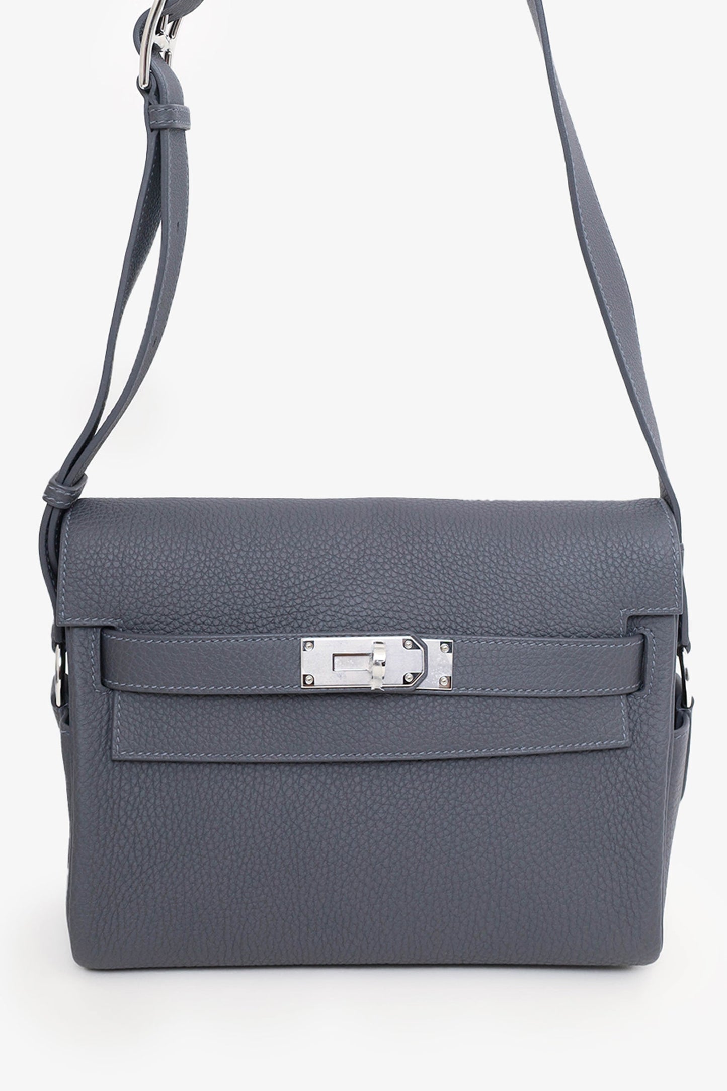Hermes 2024 Grey Togo Leather Kelly Messenger Bag