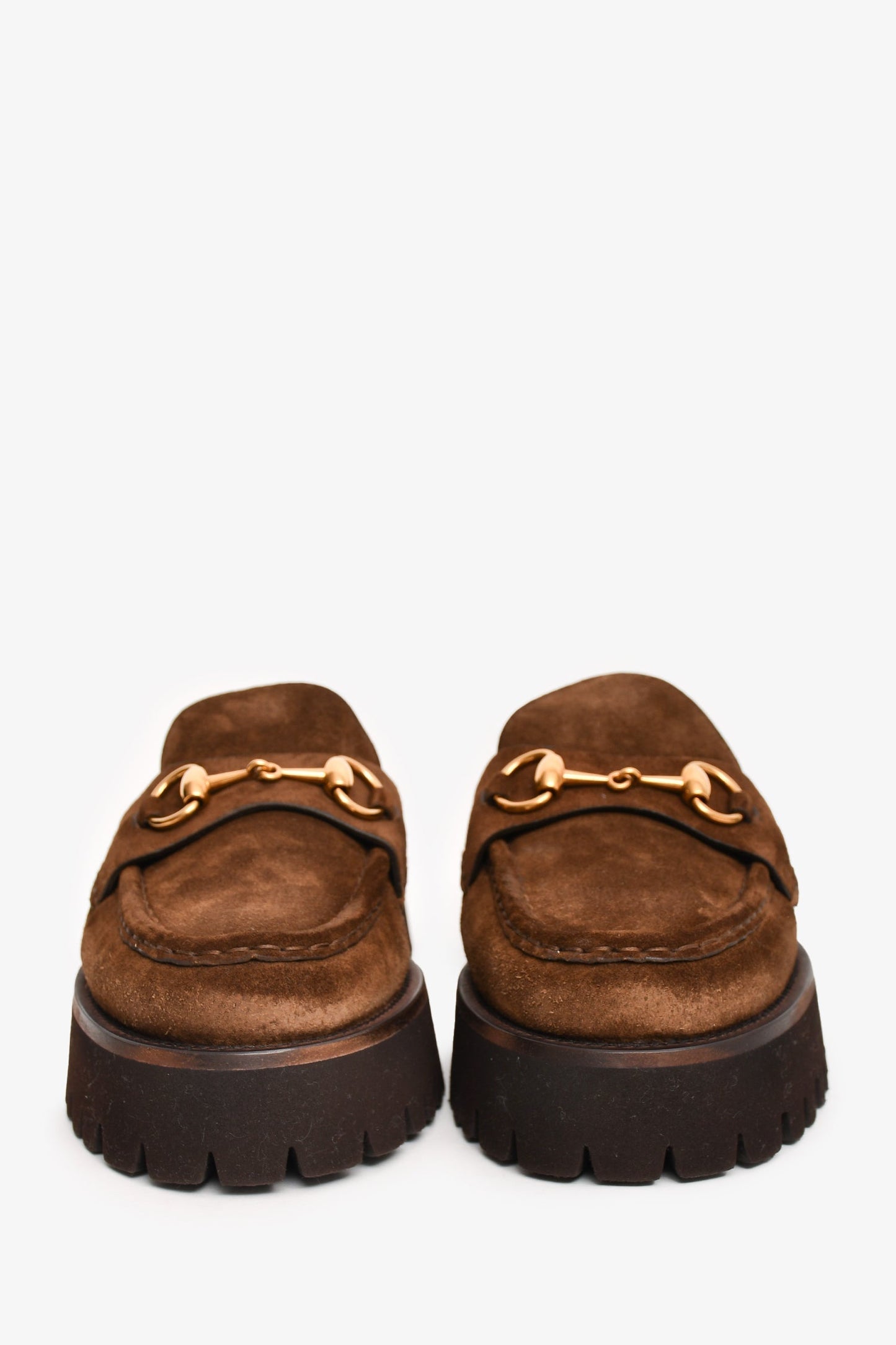 Gucci Brown Suede Horsebit 'Sylke' Mules Size 39.5