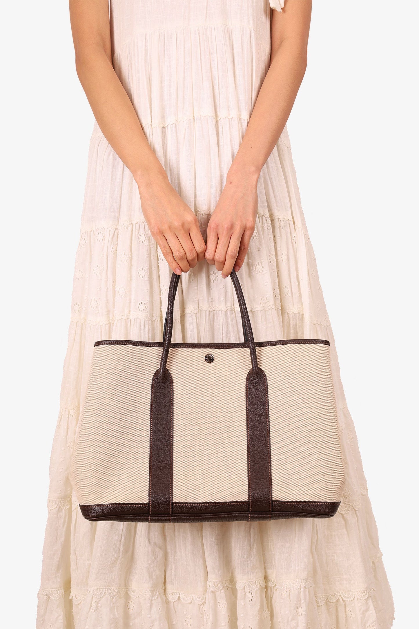 Hermes 2011 Beige Canvas/Leather Garden Party 36 Tote