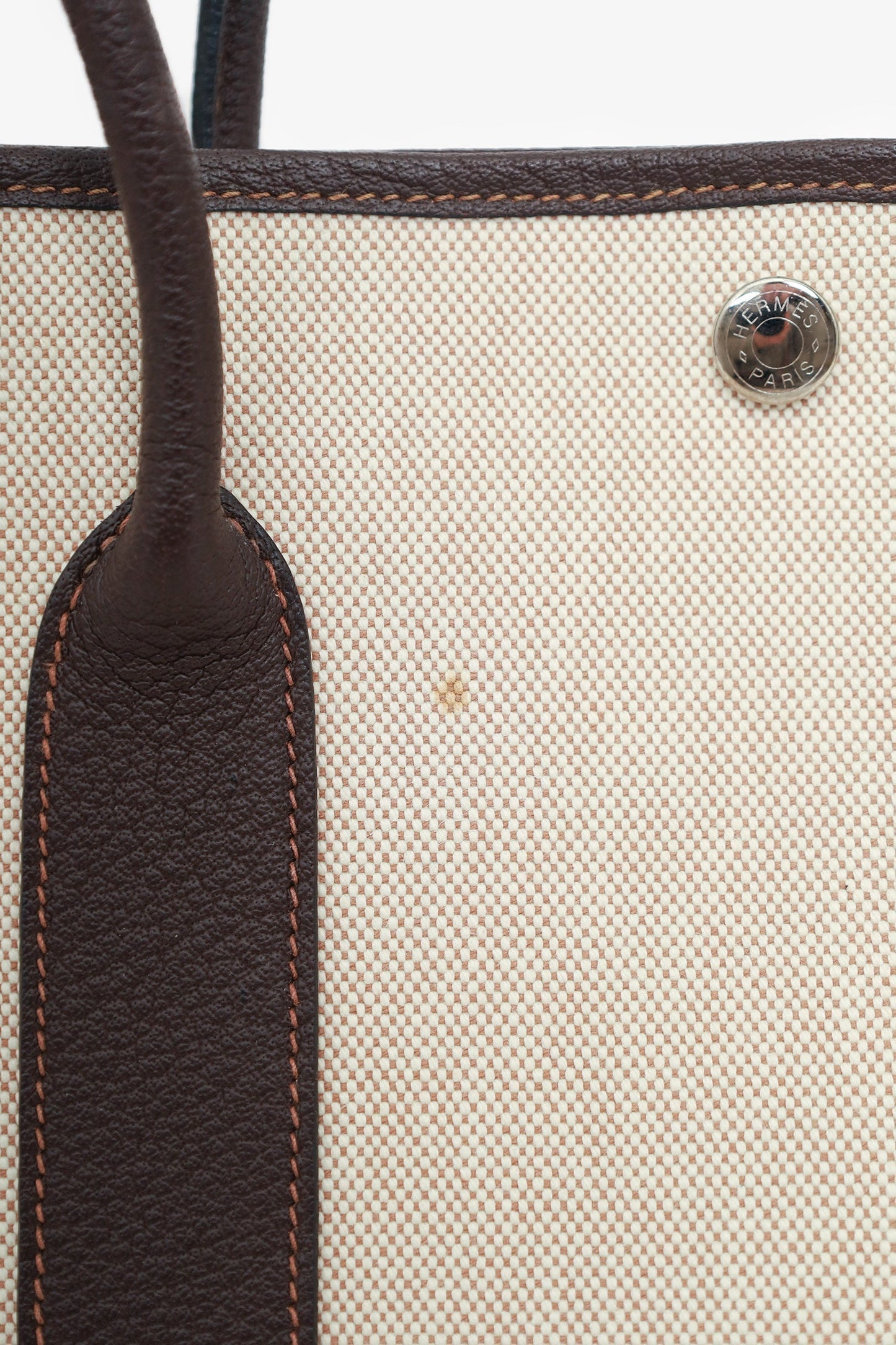 Hermes 2011 Beige Canvas/Leather Garden Party 36 Tote