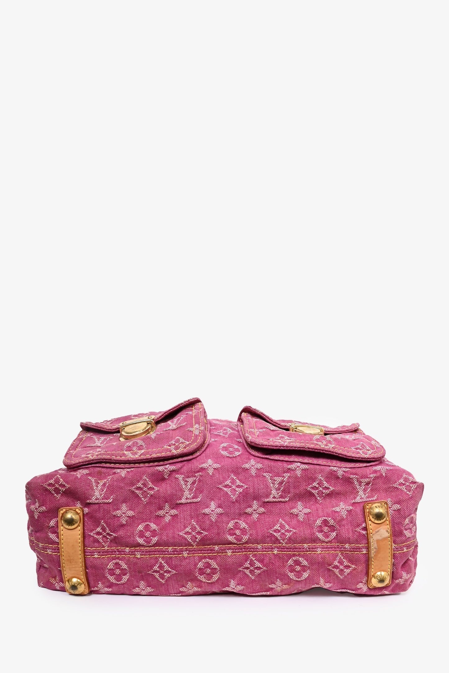 Louis Vuitton 2000 Pink Denim Monogram Baggy GM Shoulder Bag