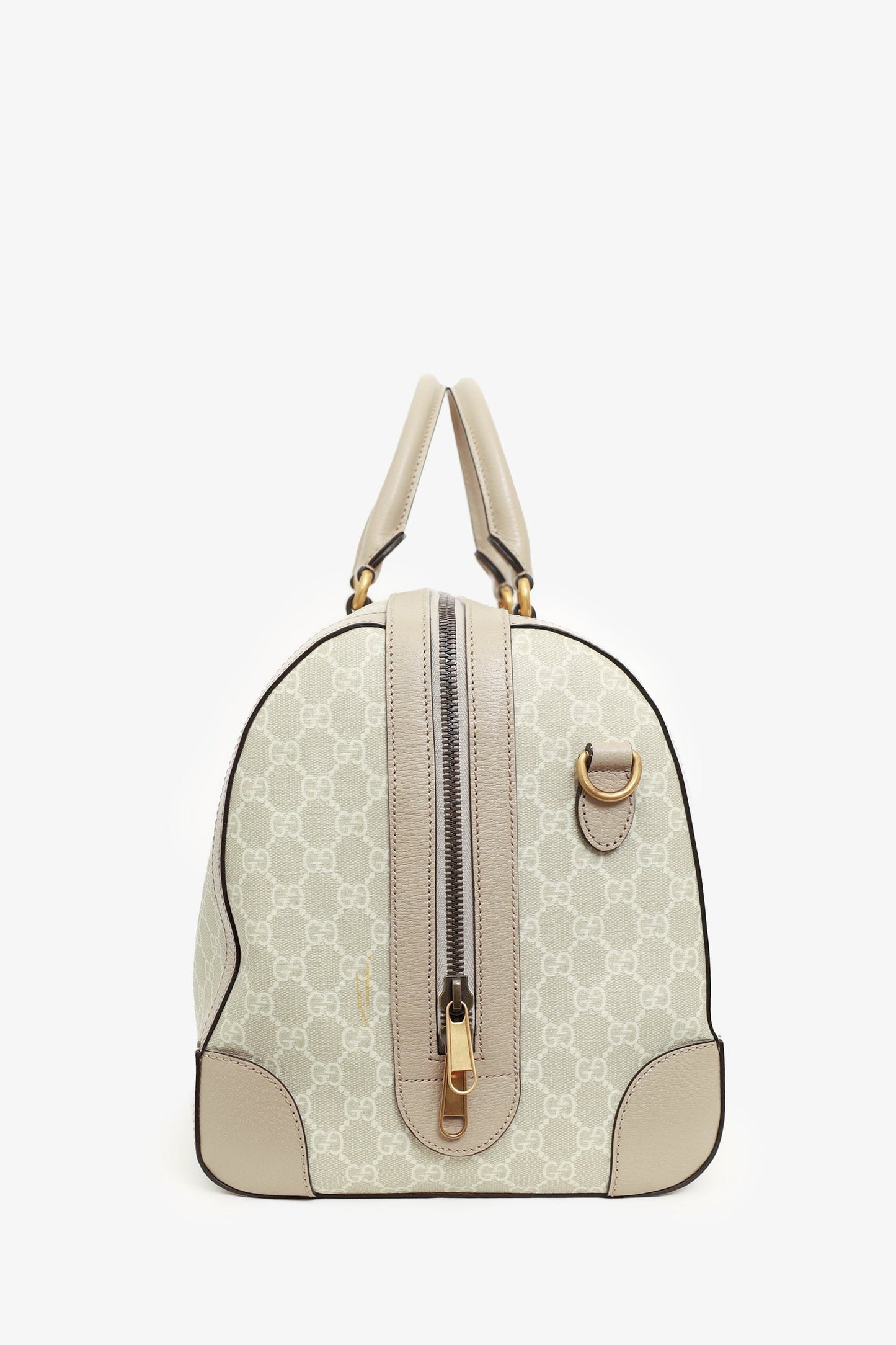 Gucci Beige/Off White GG Supreme Canvas Medium Web Savoy Duffle Bag