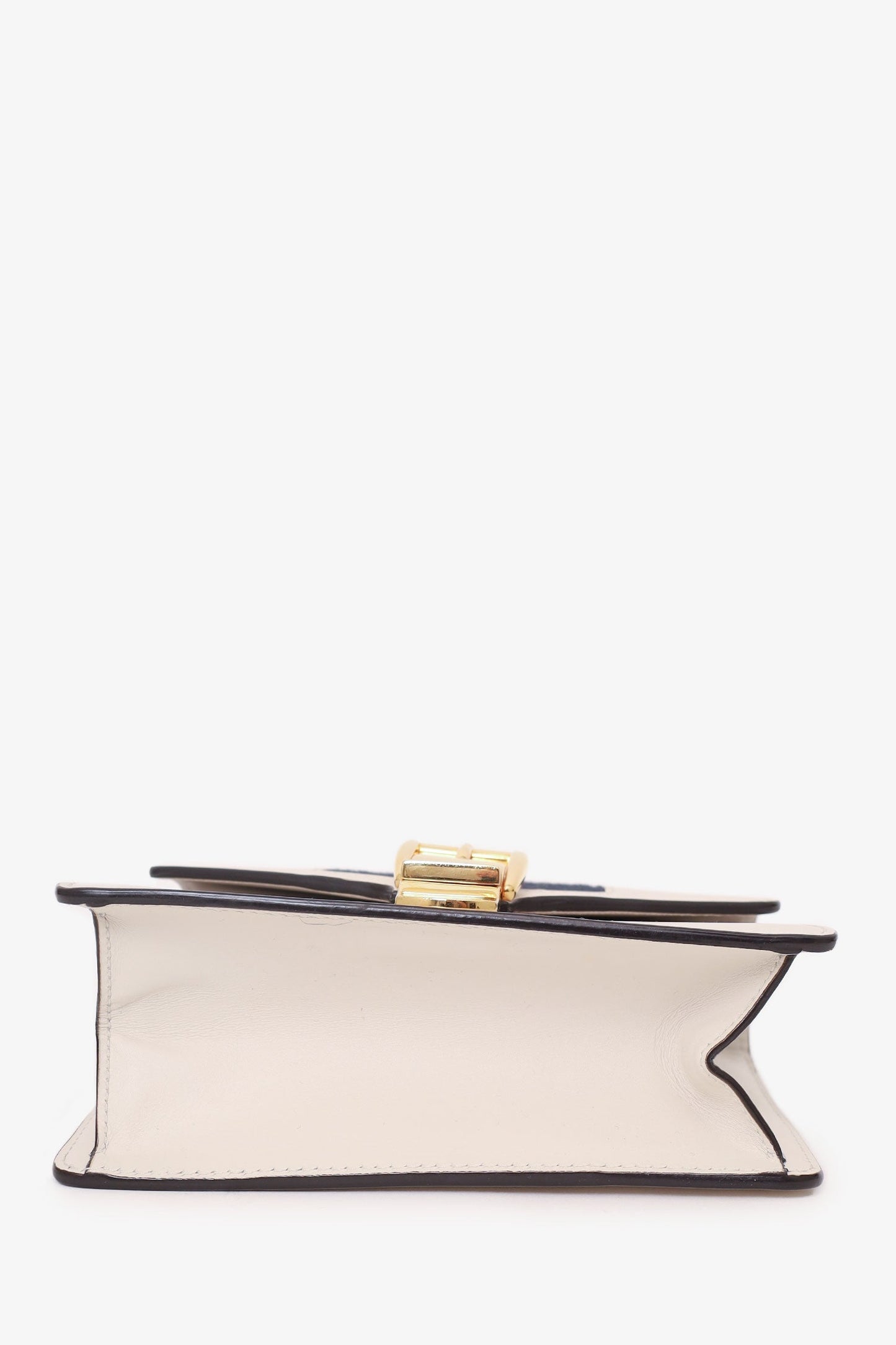 Gucci Cream Leather Mini Sylvie Web Chain Bag
