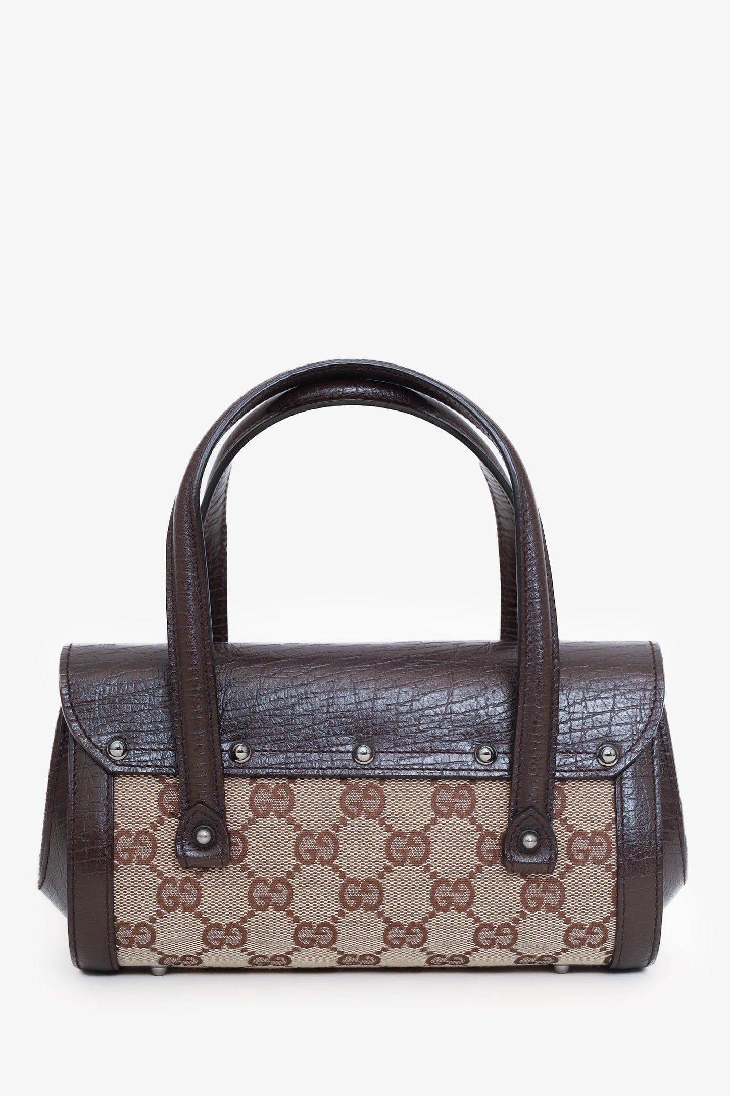 Gucci Brown GG Canvas Small Bamboo Bullet Bag