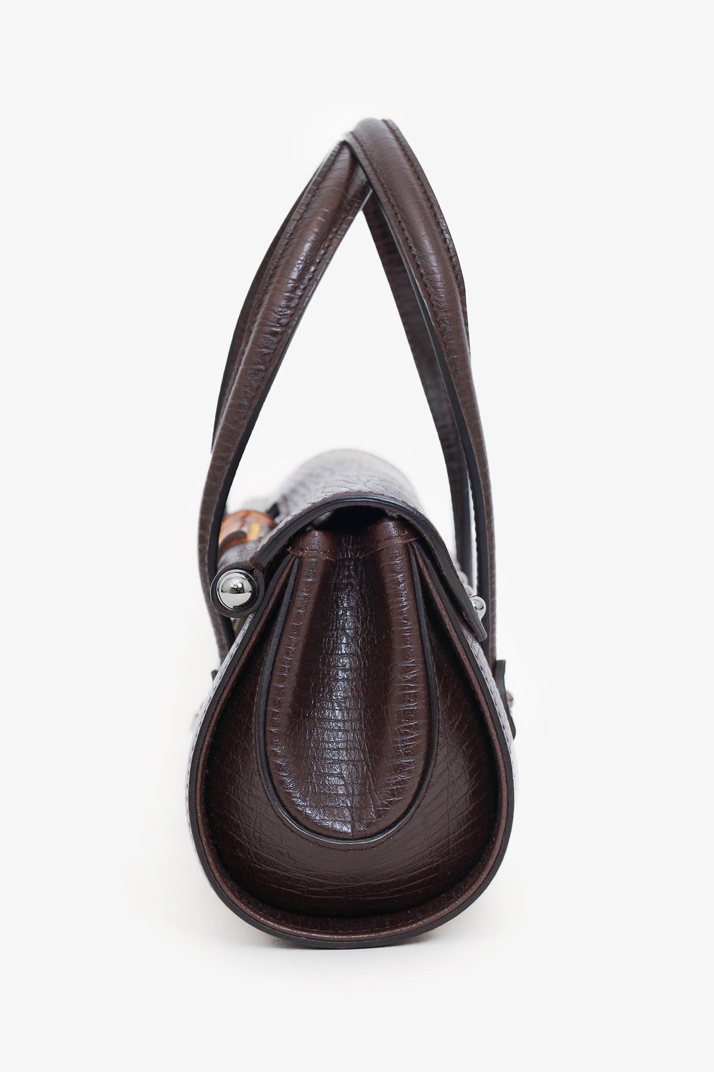 Gucci Brown GG Canvas Small Bamboo Bullet Bag