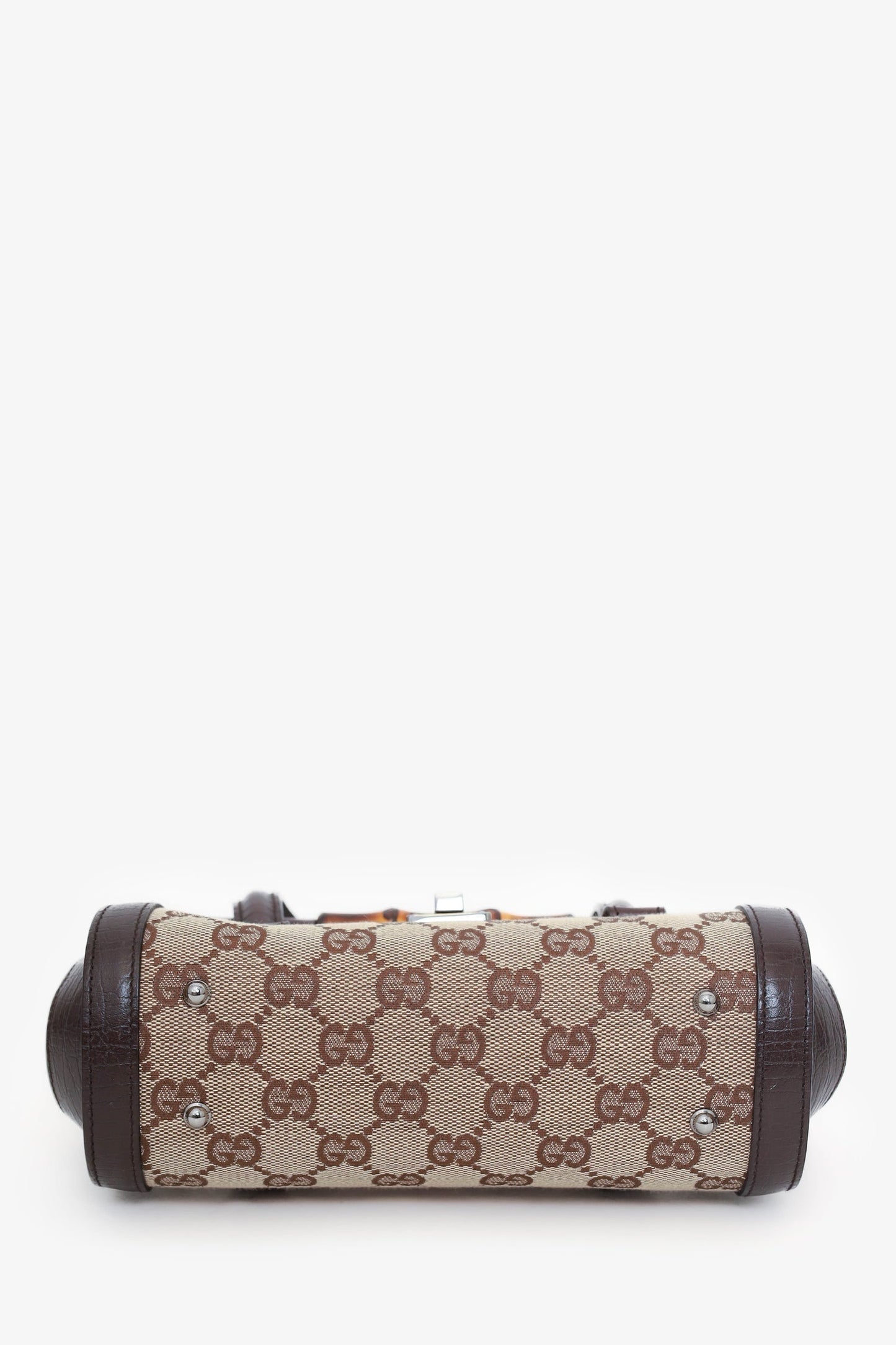 Gucci Brown GG Canvas Small Bamboo Bullet Bag