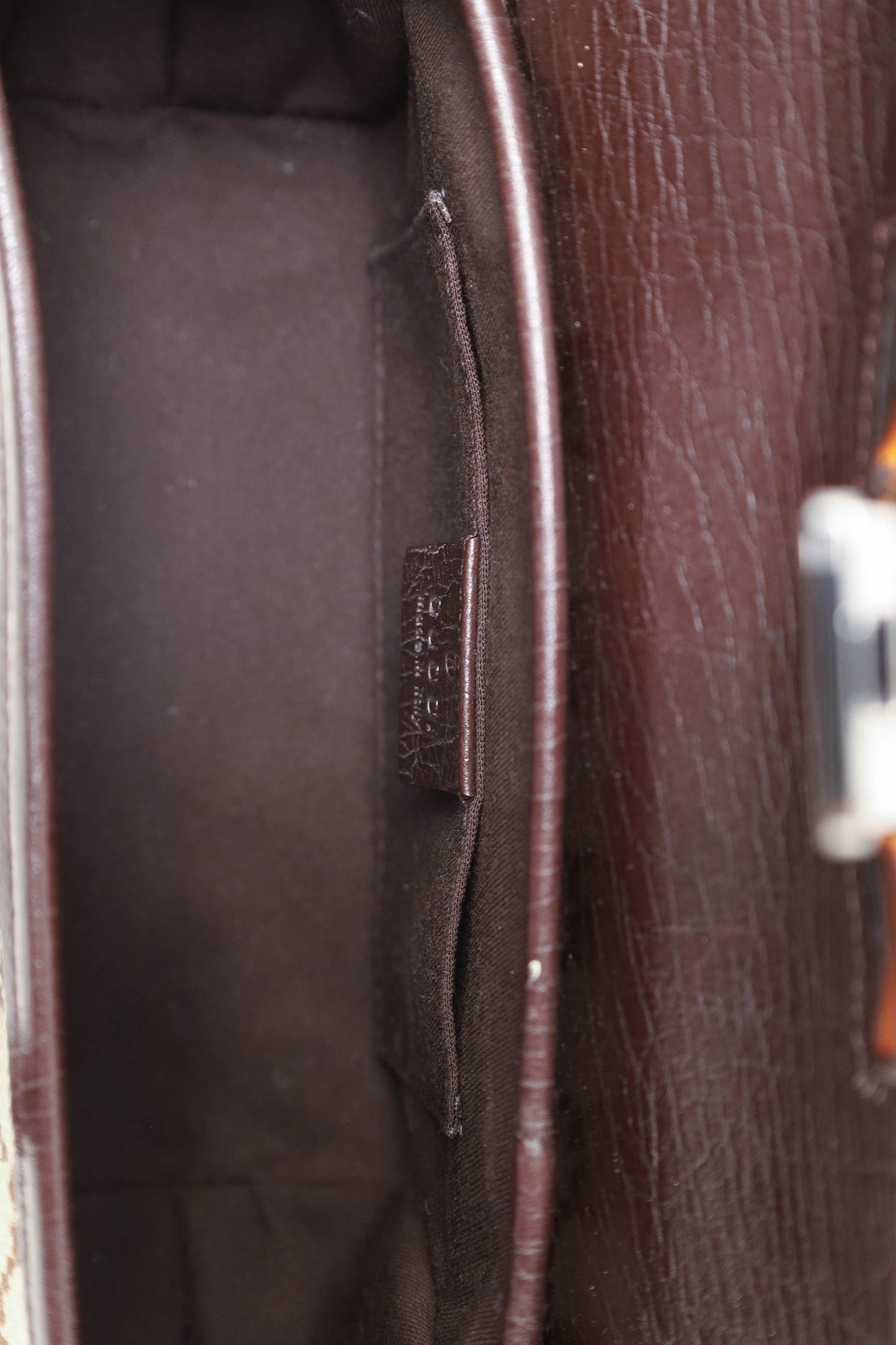 Gucci Brown GG Canvas Small Bamboo Bullet Bag