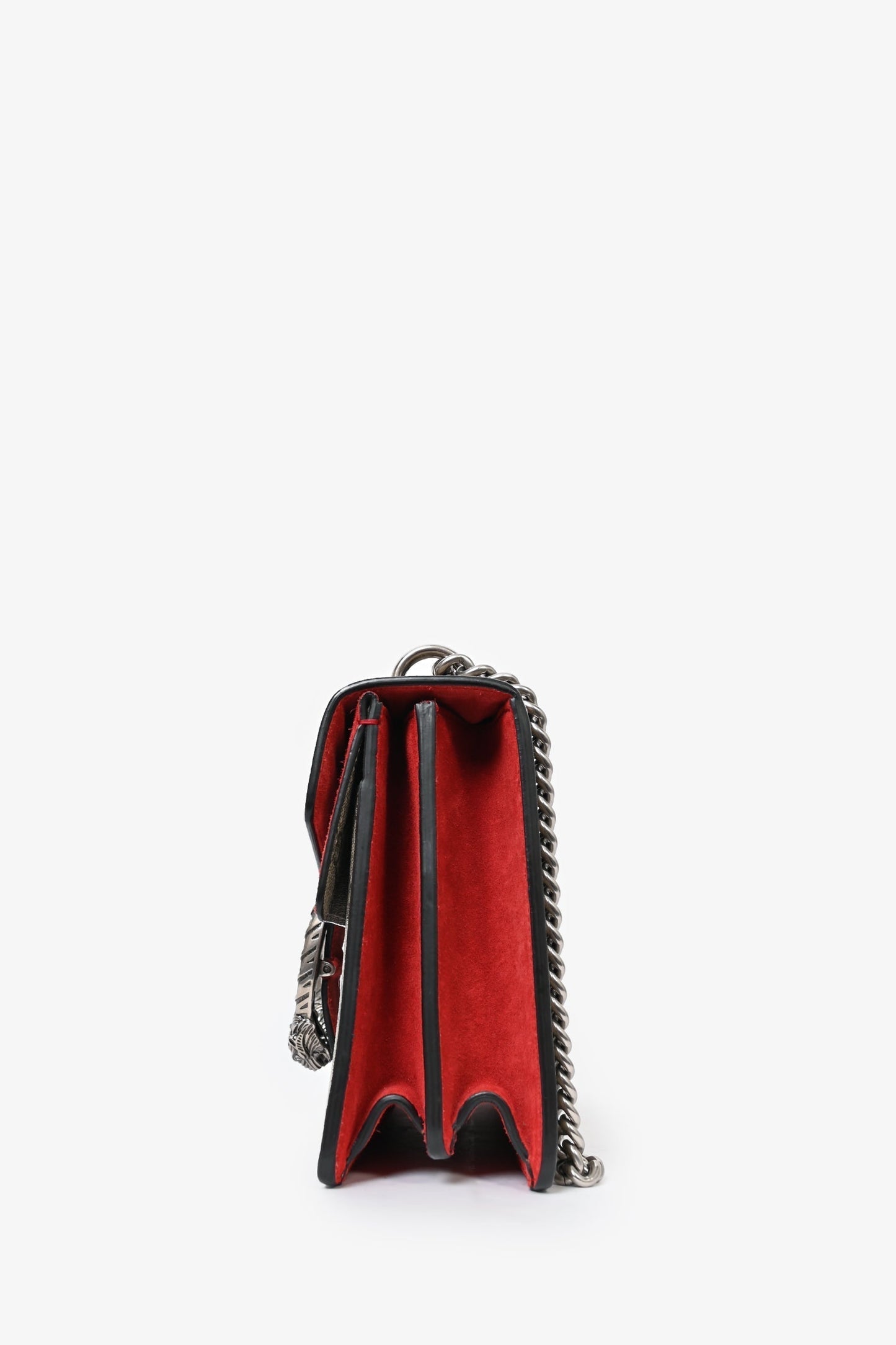 Gucci GG Supreme/Red Suede Small Dionysus Shoulder Bag