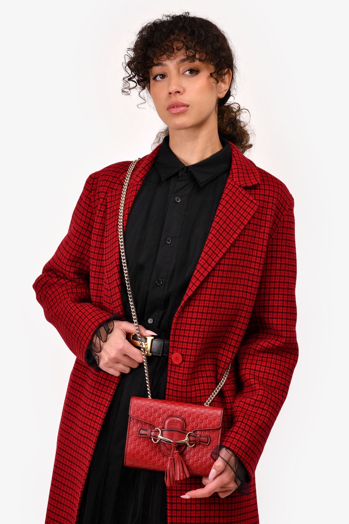 Gucci Red Microguccisima Mini Emily Shoulder Bag