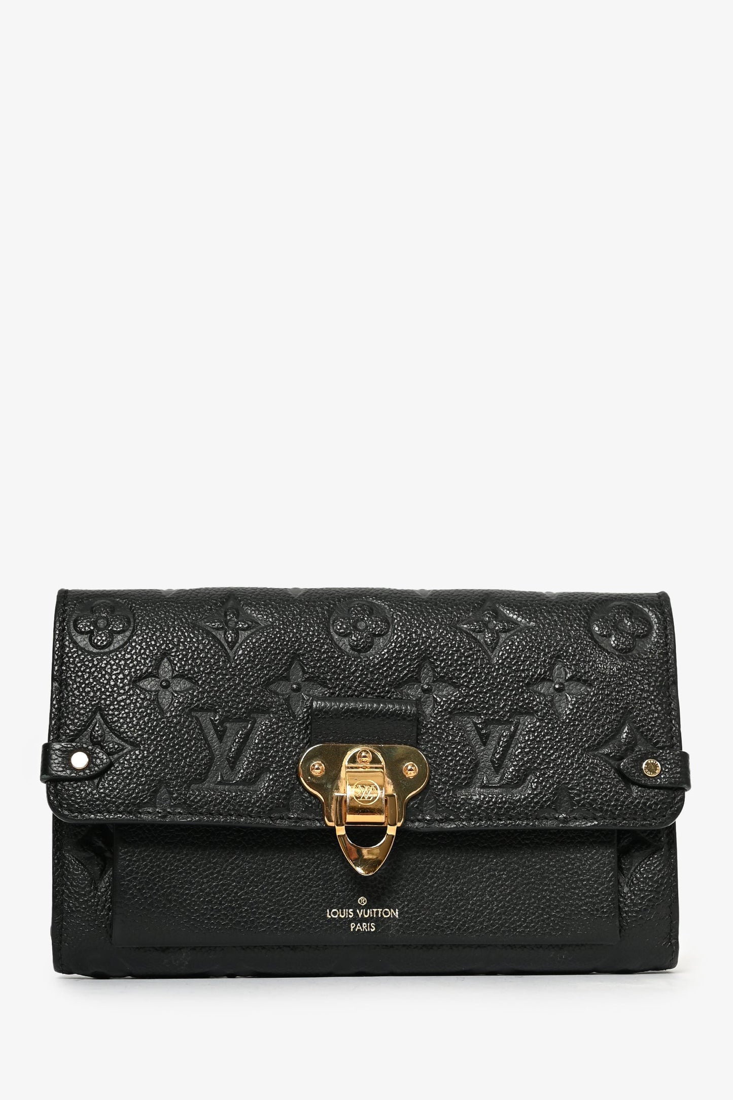 Louis Vuitton 2019 Black Empreinte Leather 'Vavin' Wallet on Chain Bag