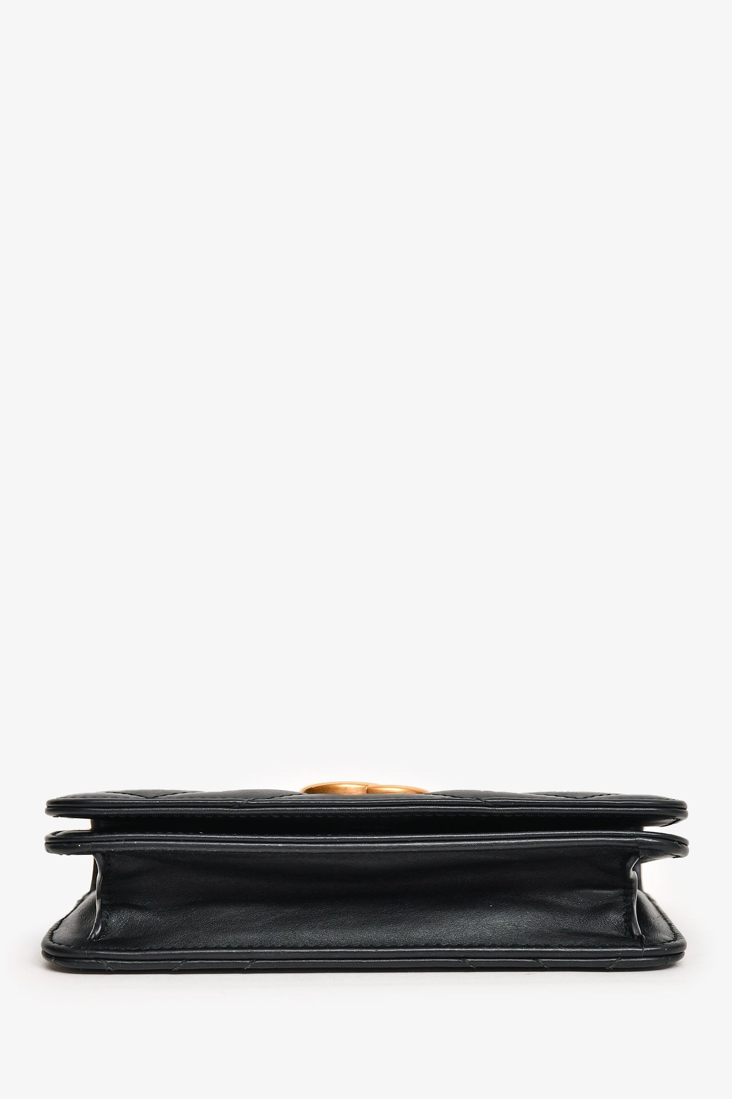 Gucci Black Leather Chevron Quilted Marmont Mini Bag