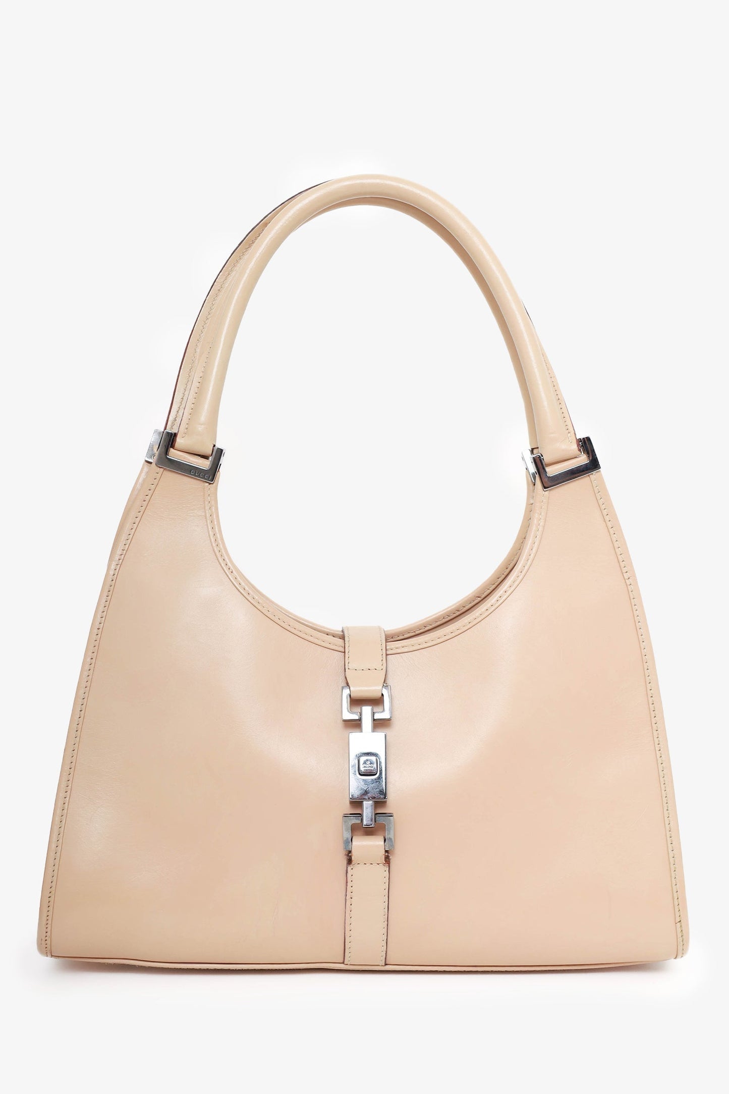 Gucci Vintage Beige Leather Jackie Bardot Bag