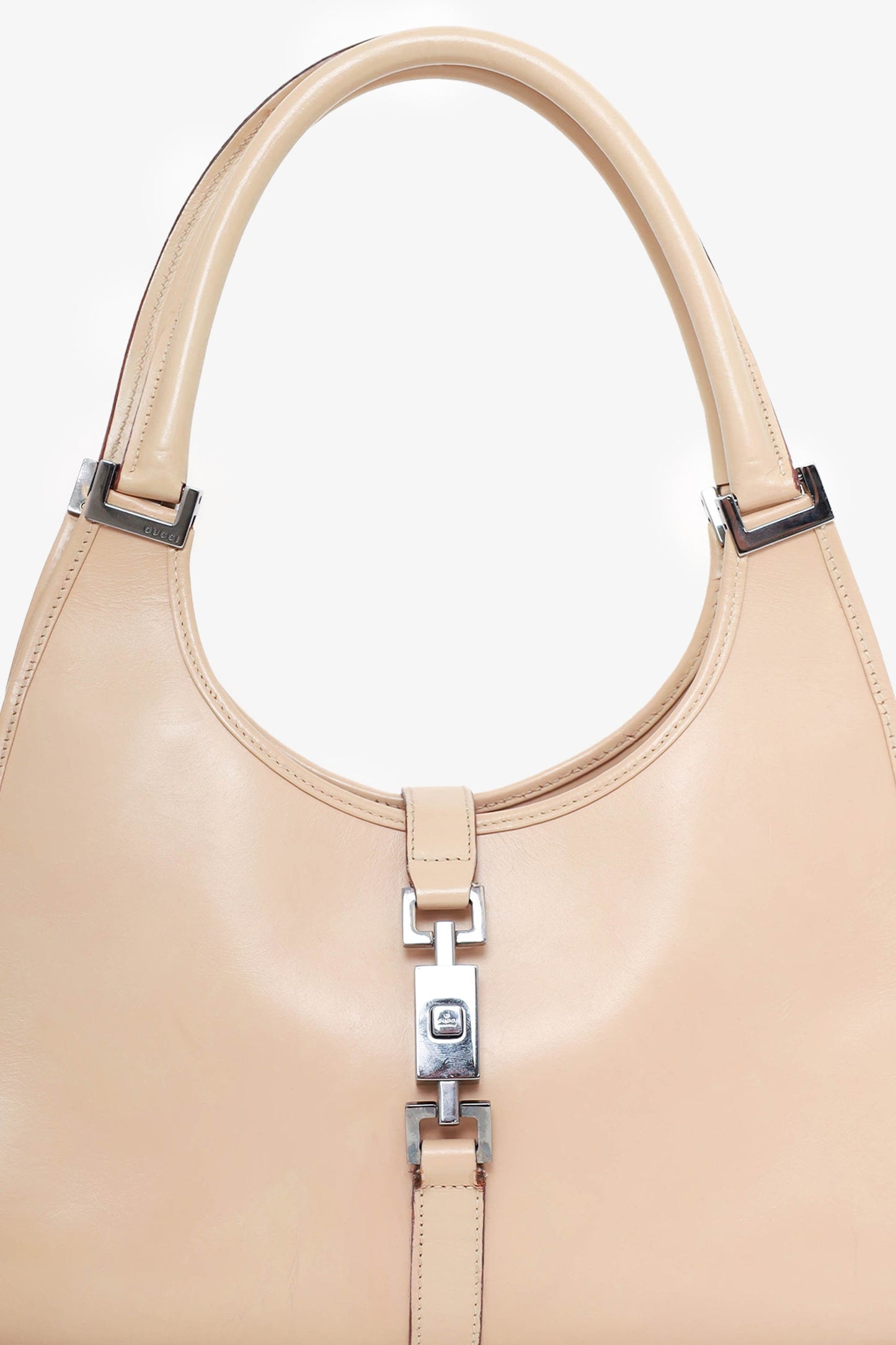 Gucci Vintage Beige Leather Jackie Bardot Bag