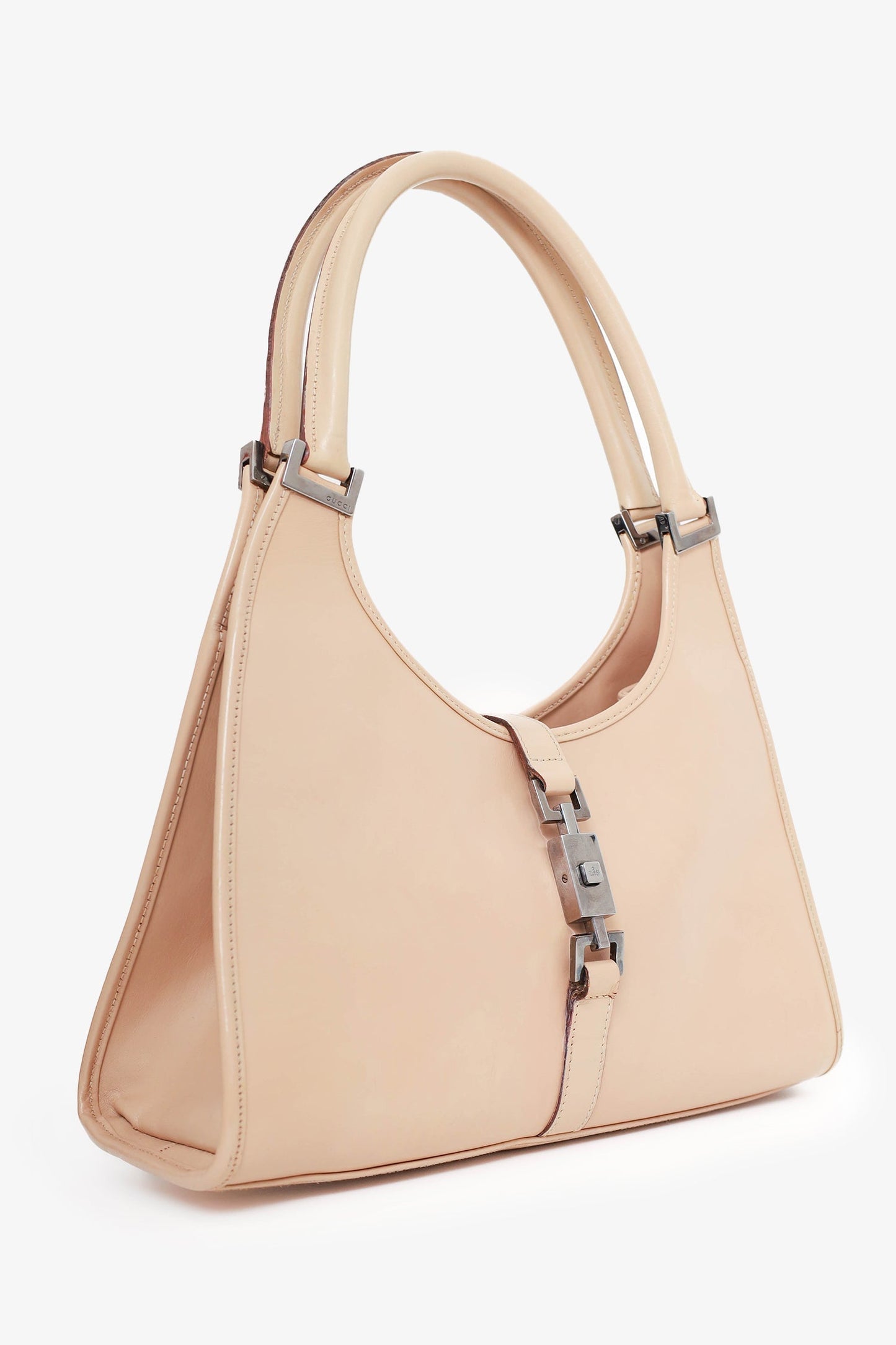 Gucci Vintage Beige Leather Jackie Bardot Bag
