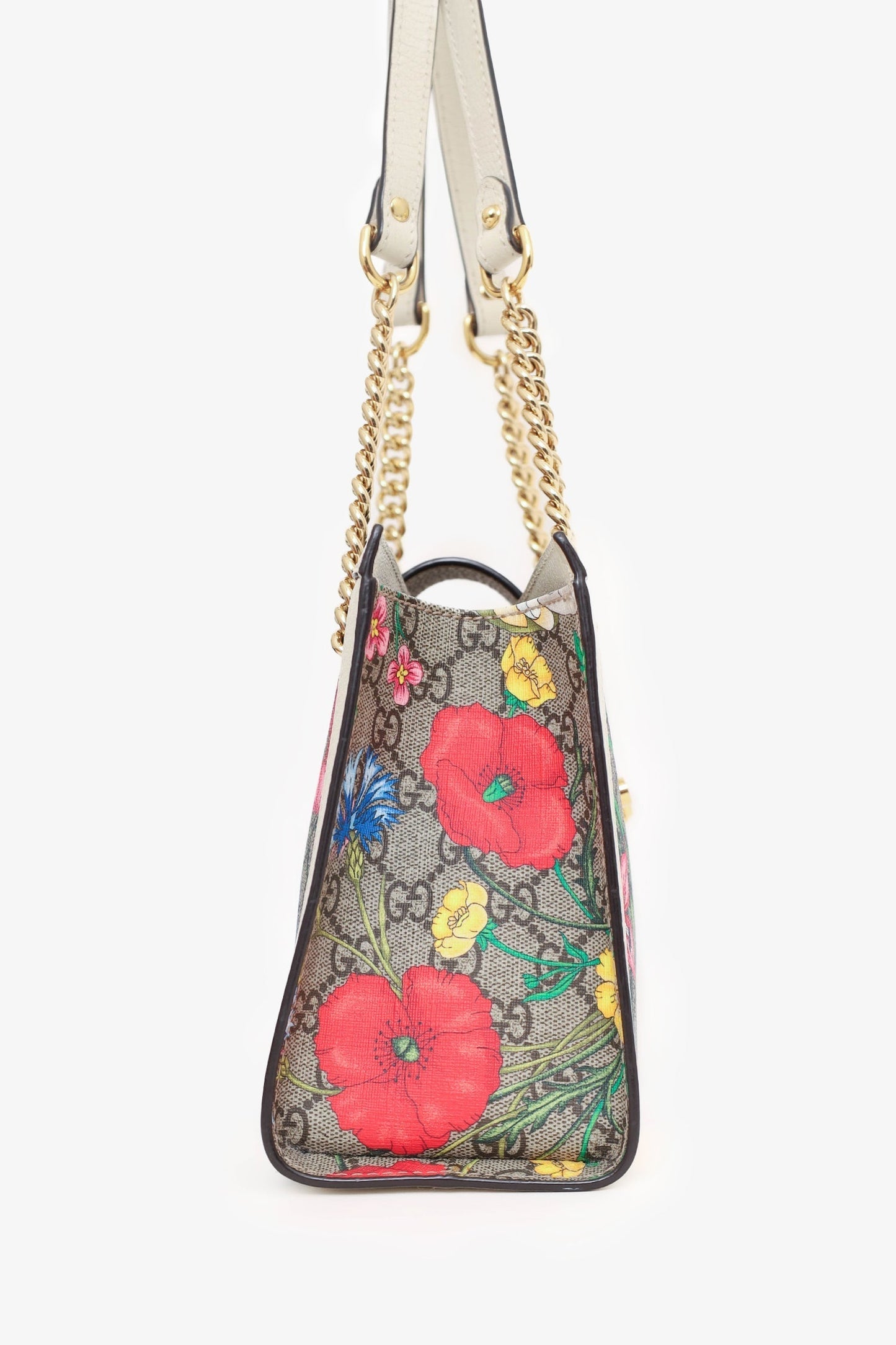 Gucci GG Supreme Flora Small Padlock Shoulder