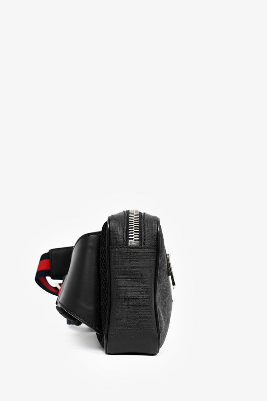 Gucci Black Canvas GG Supreme Belt Bag