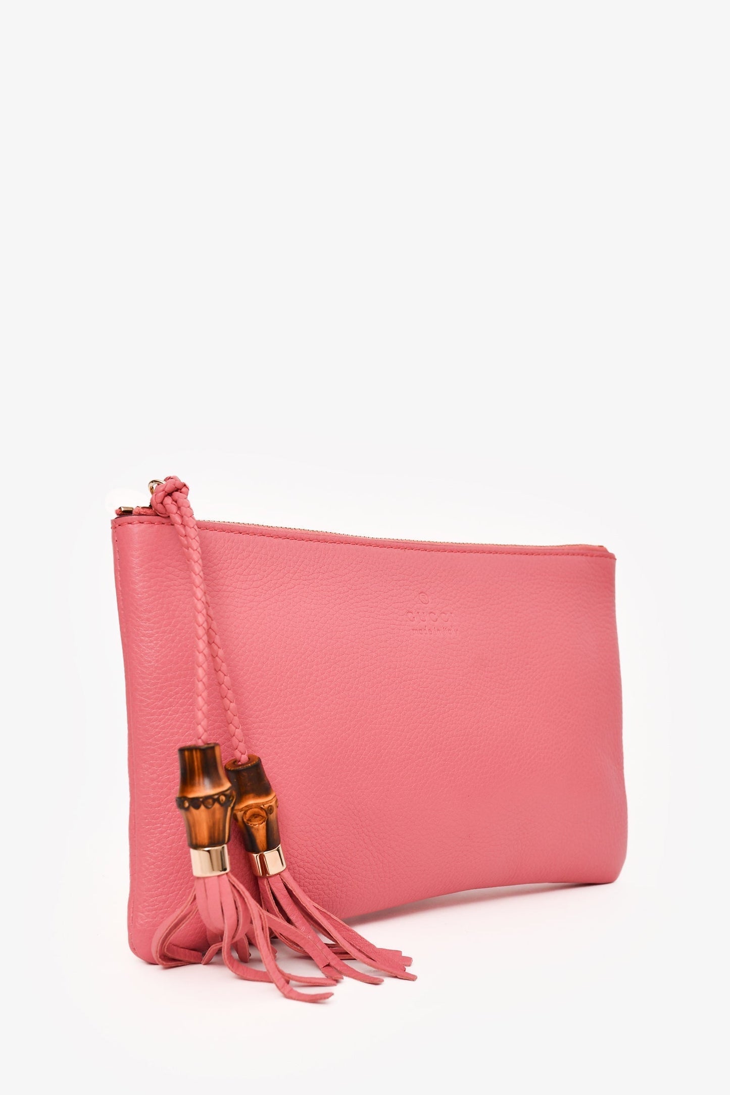 Gucci Pink Pebbled Leather Soho Pouch