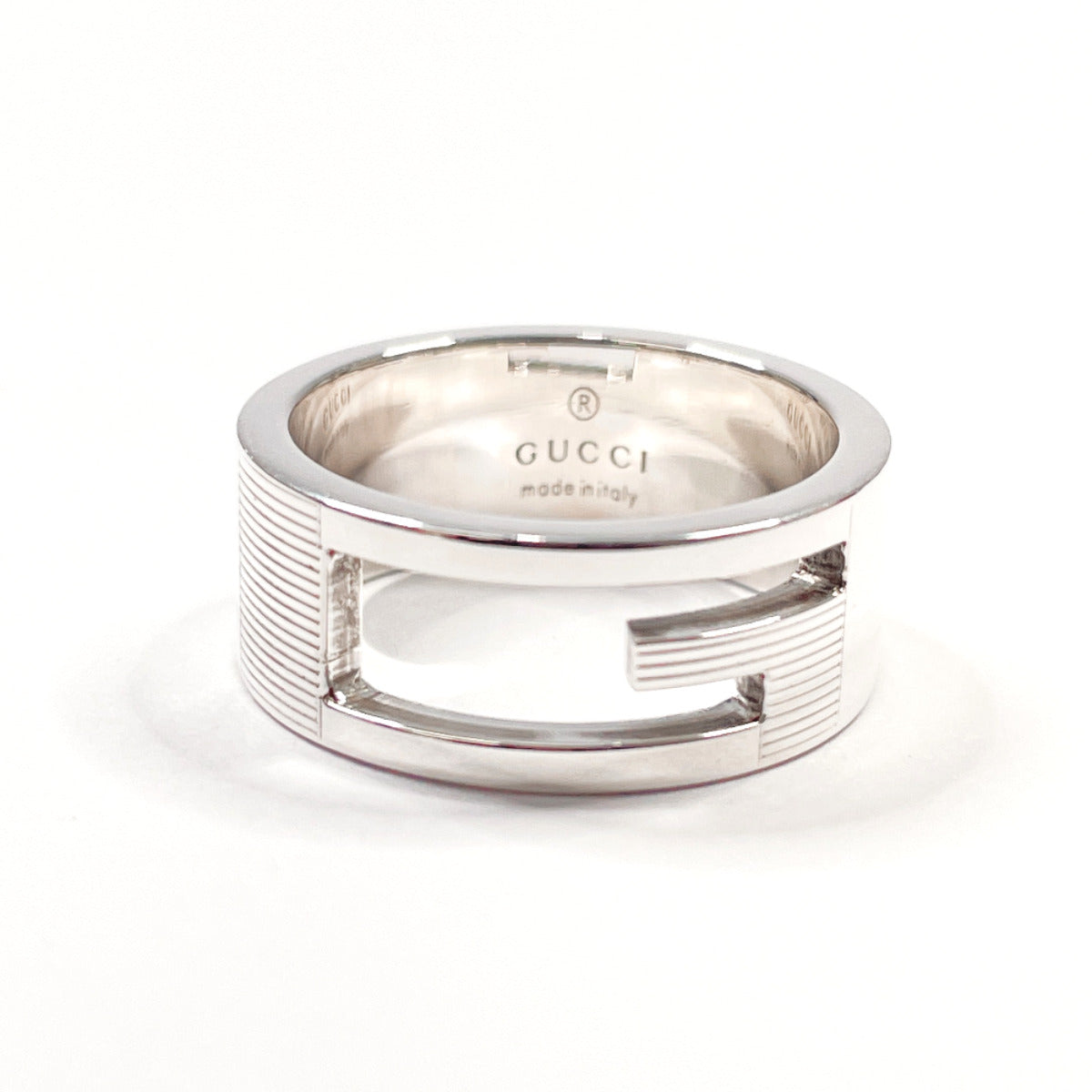 GUCCI Ring Silver925 Silver Branded Cutout G