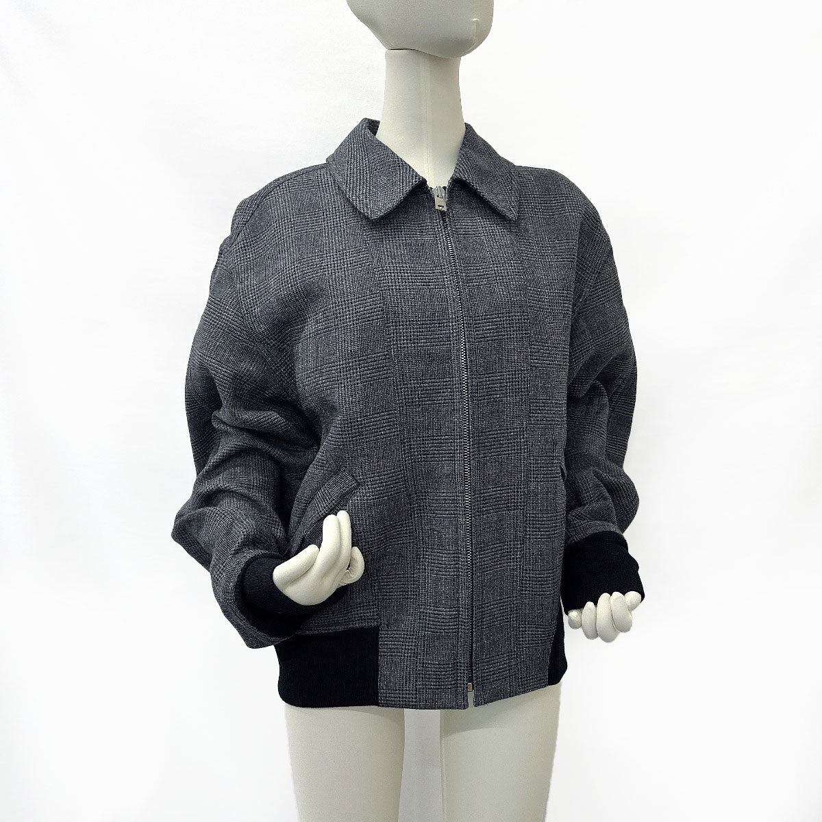 LOUIS VUITTON Blouson Wool, Polyester, Wool 99% Polyester 1% gray jumper 46