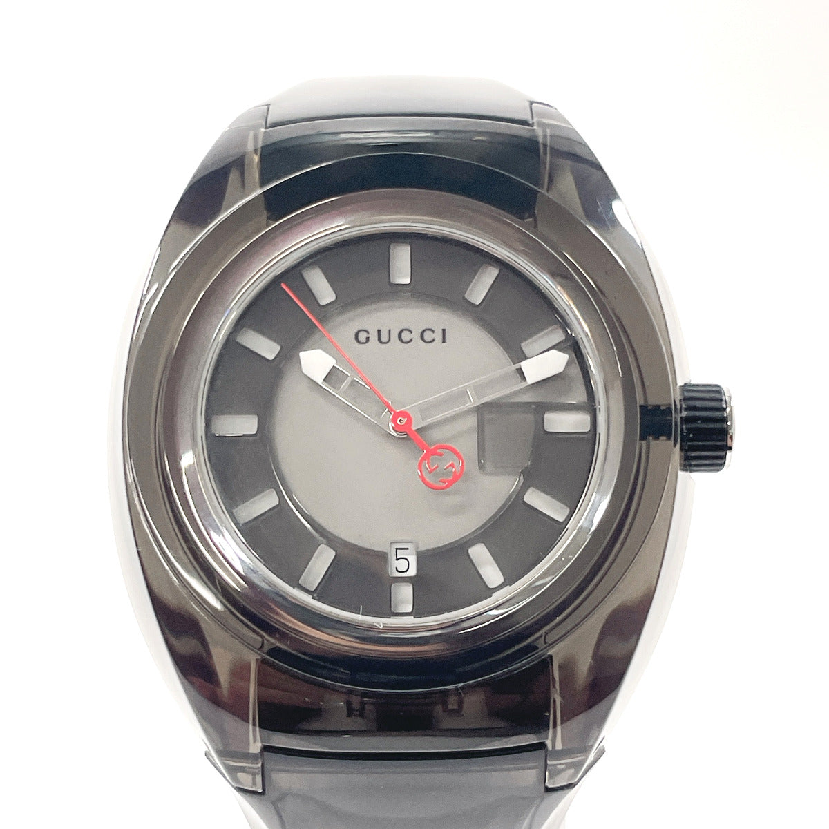 GUCCI Watches Quartz 137.1 Stainless Steel, Rubber black sink black dial