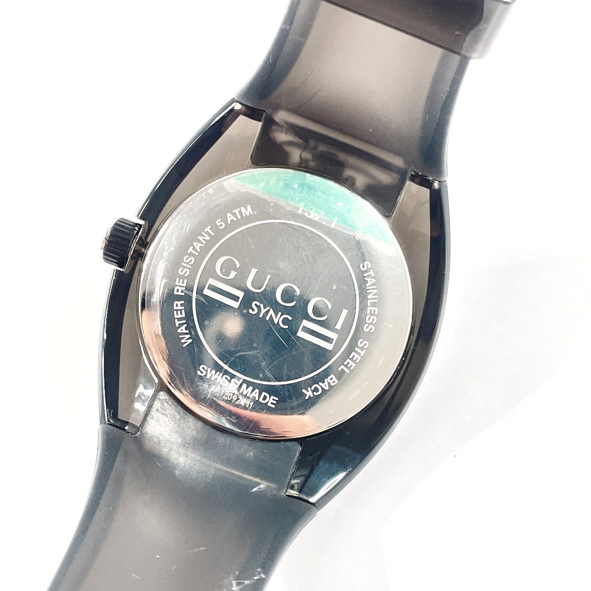 GUCCI Watches Quartz 137.1 Stainless Steel, Rubber black sink black dial