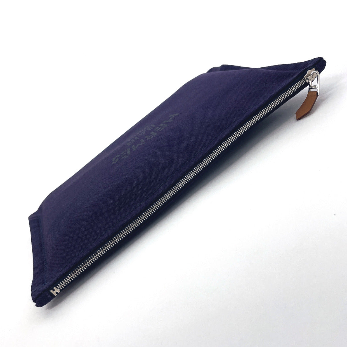 HERMES Pouch 102501M cotton Navy Yachting GM