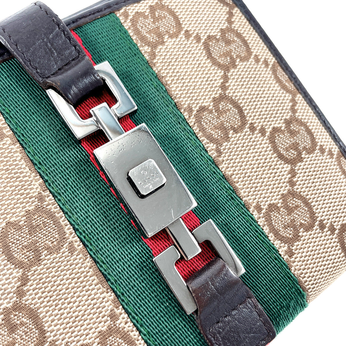 GUCCI Bifold Wallet 05474 GG canvas Brown Sherry line Jackie