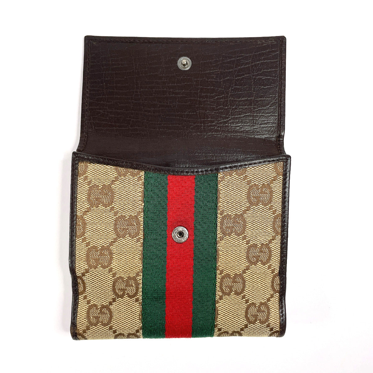 GUCCI Bifold Wallet 05474 GG canvas Brown Sherry line Jackie