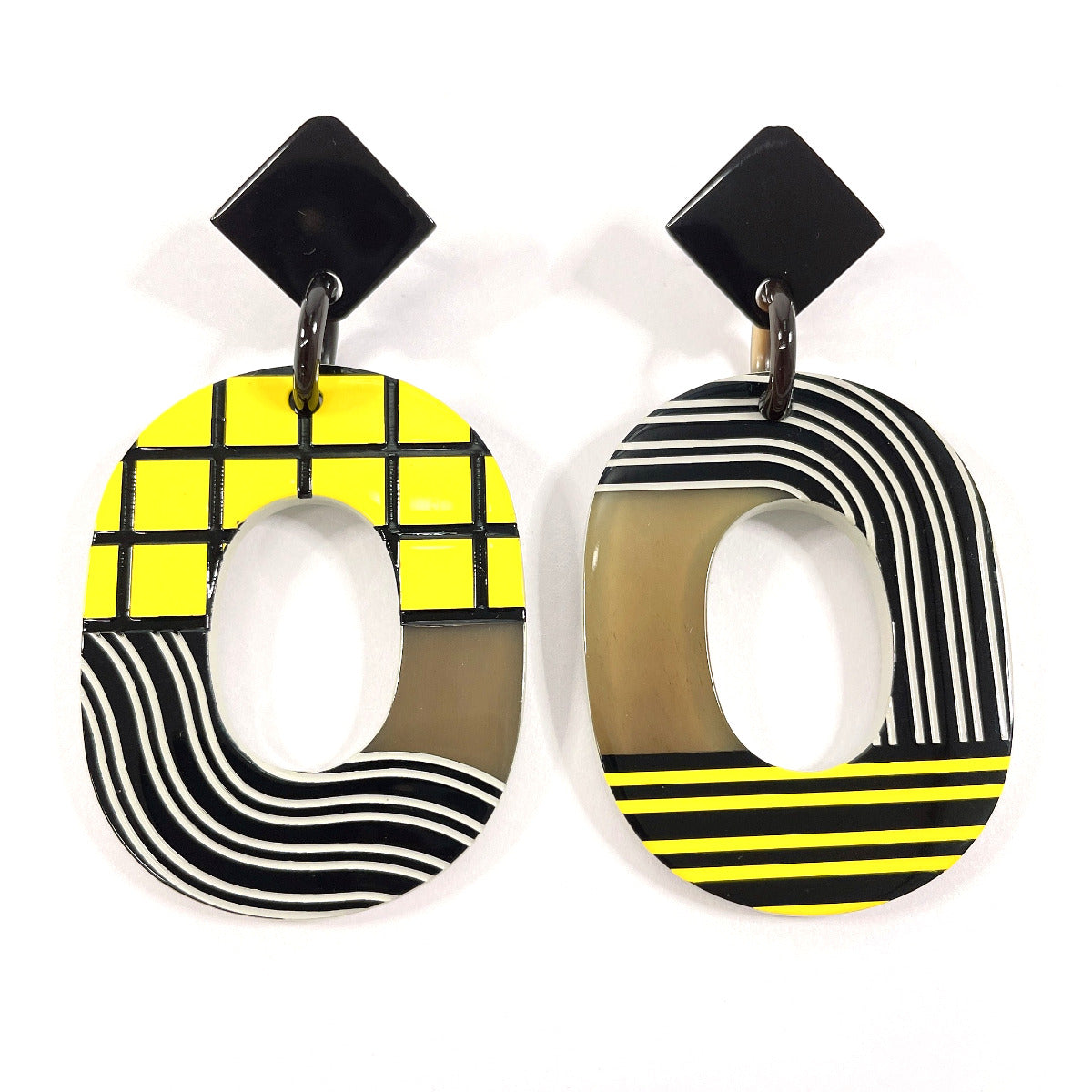 HERMES Pierce Buffalo Horn, Lacquer multicolor Ism Pop Check