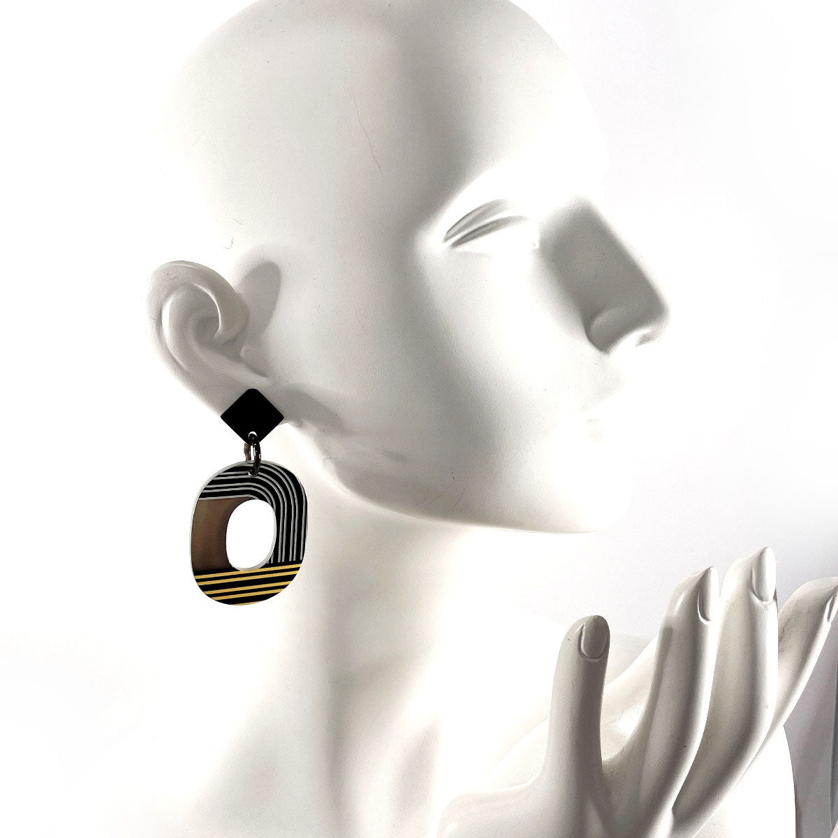 HERMES Pierce Buffalo Horn, Lacquer multicolor Ism Pop Check