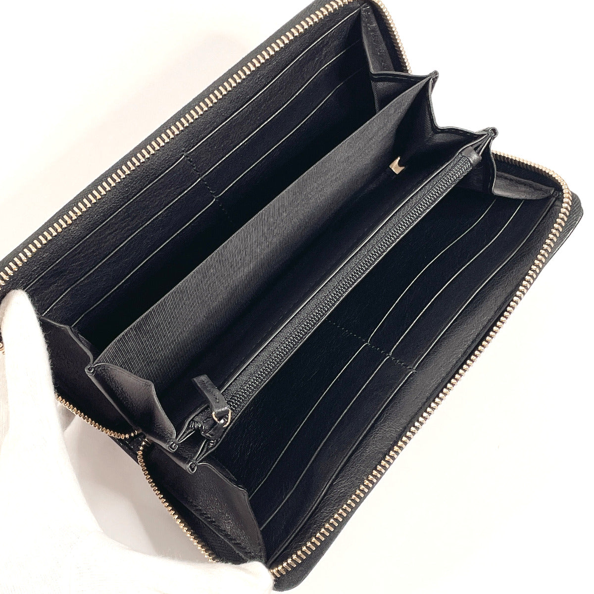 GUCCI Long Wallet Purse 308004 Patent leather black Zip Around Soho Women Used