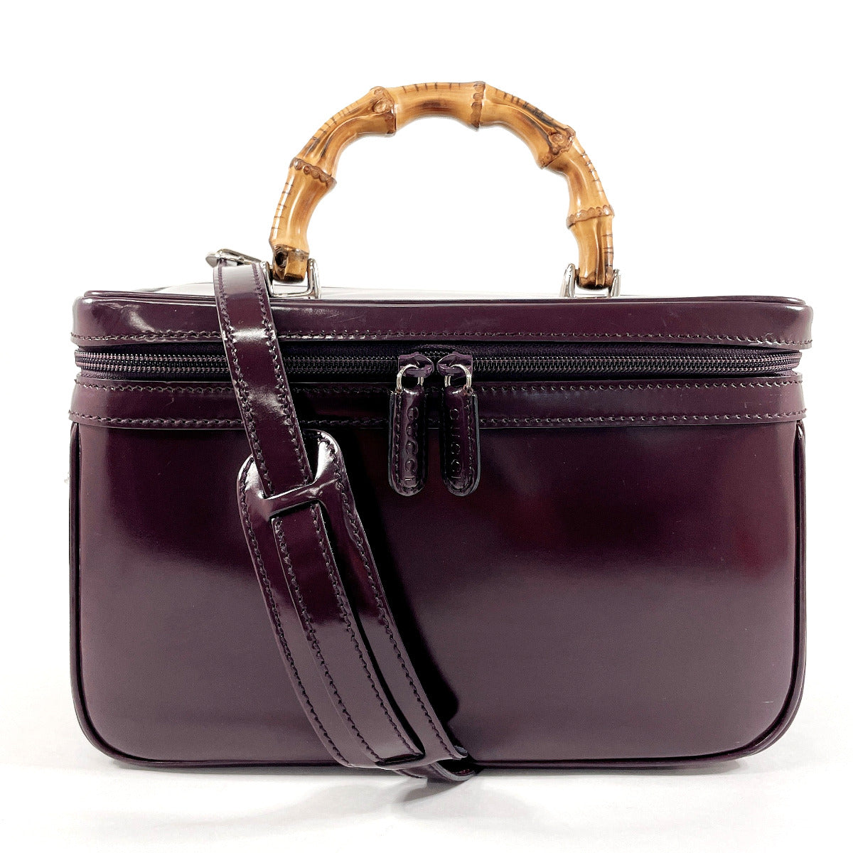 GUCCI Handbag 013 2122 2491 Patent leather purple Bamboo Vanity Women Used