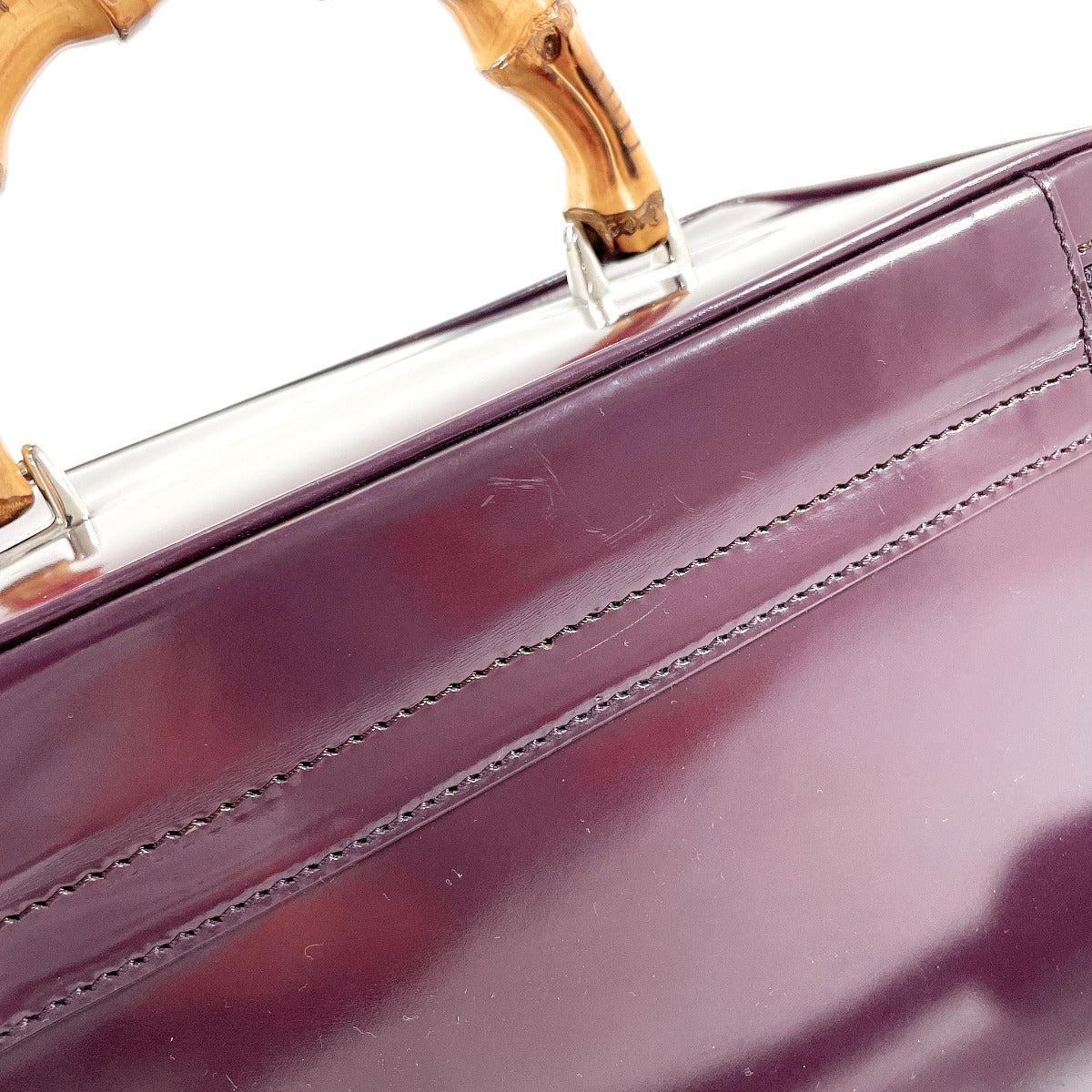 GUCCI Handbag 013 2122 2491 Patent leather purple Bamboo Vanity Women Used