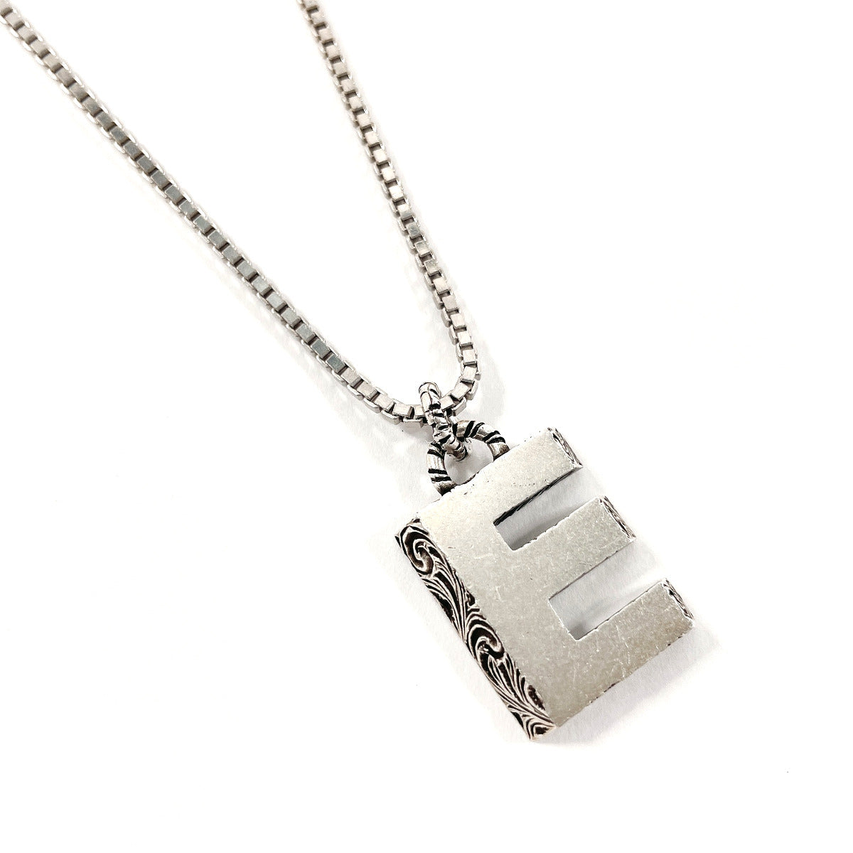 GUCCI Necklace Silver925 Silver Initial Necklace E unisex Used
