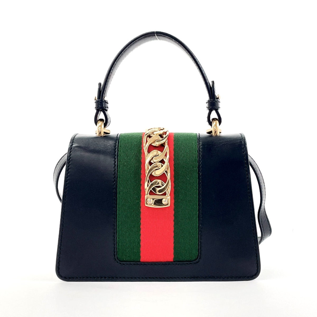 GUCCI Handbag 470270 leather black Shelly line 2WAY Sylvie