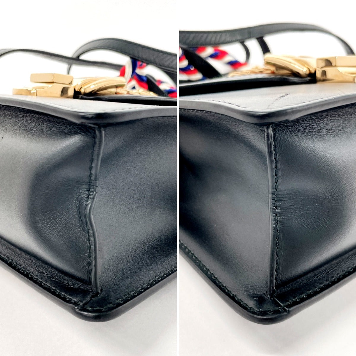 GUCCI Handbag 470270 leather black Shelly line 2WAY Sylvie