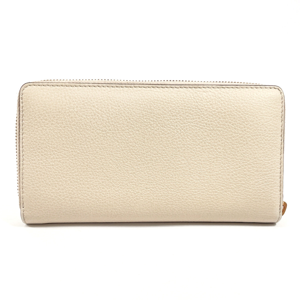 GUCCI Long Wallet Purse 658691 leather beige logo Zip Around unisex Used