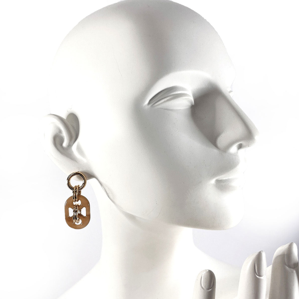 HERMES Pierce H057080FD00 Buffalo Horn, Metal Brown Eurydice PM