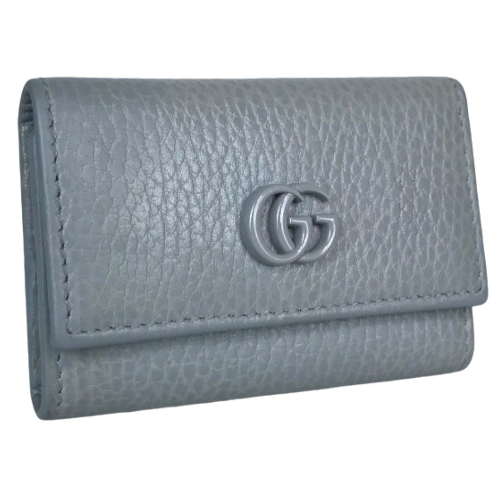 GUCCI Key case Key holder  456118  leather gray Petit Marmont Women Secondhand